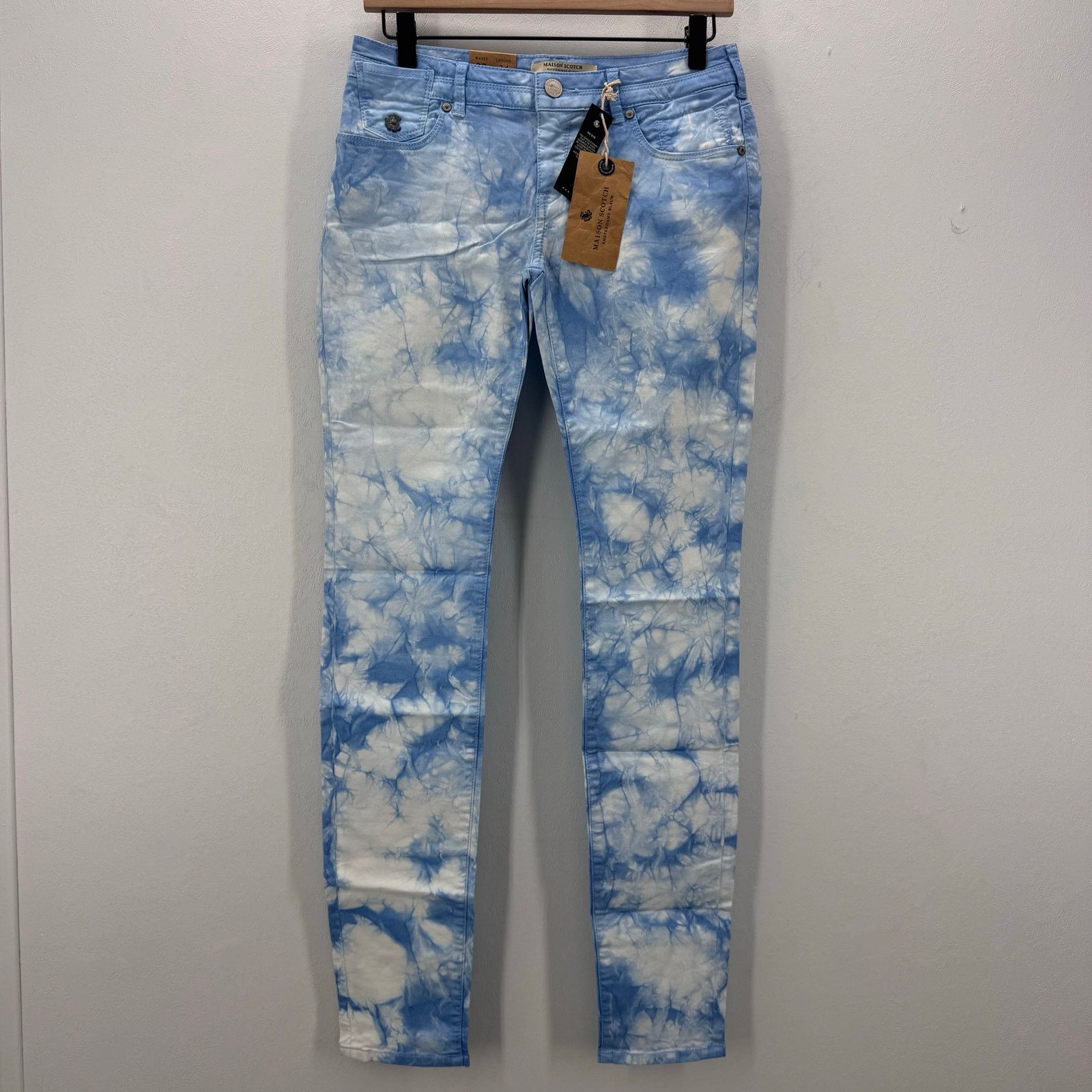 Maison Scotch MAISON SCOTCH Memory Blue Tie Dye Skinny Jeans size 27 Boho Size 27" / US 4 / IT 40 - 2 Thumbnail