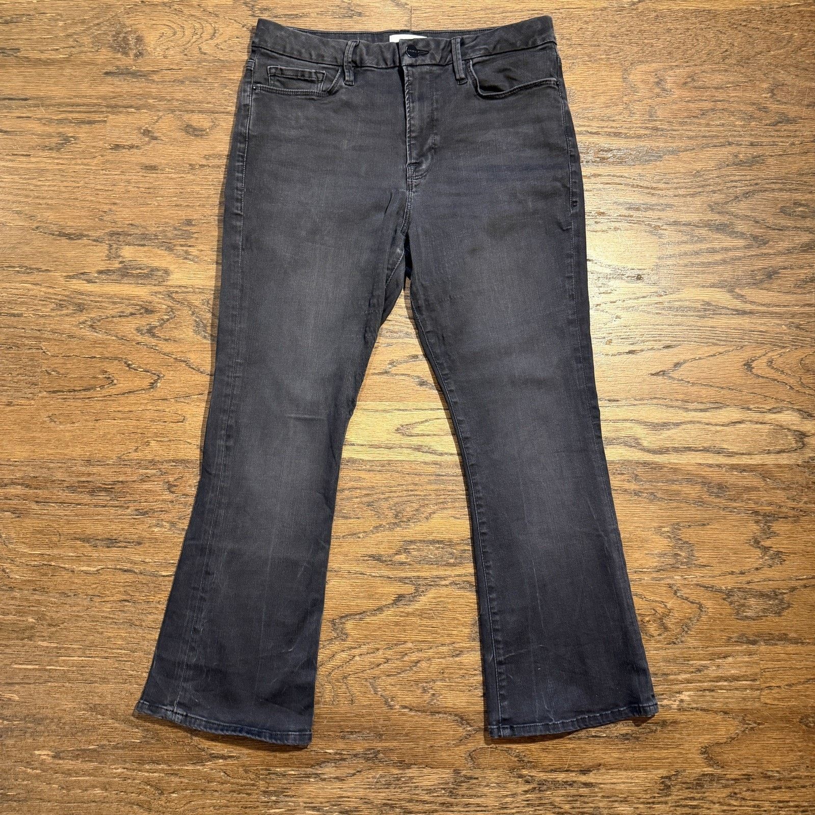 Frame Frame Le Mini Boot Cut Jeans Black Noir High Rise Size 32 Size 32" / US 10 / IT 46 - 1 Thumbnail