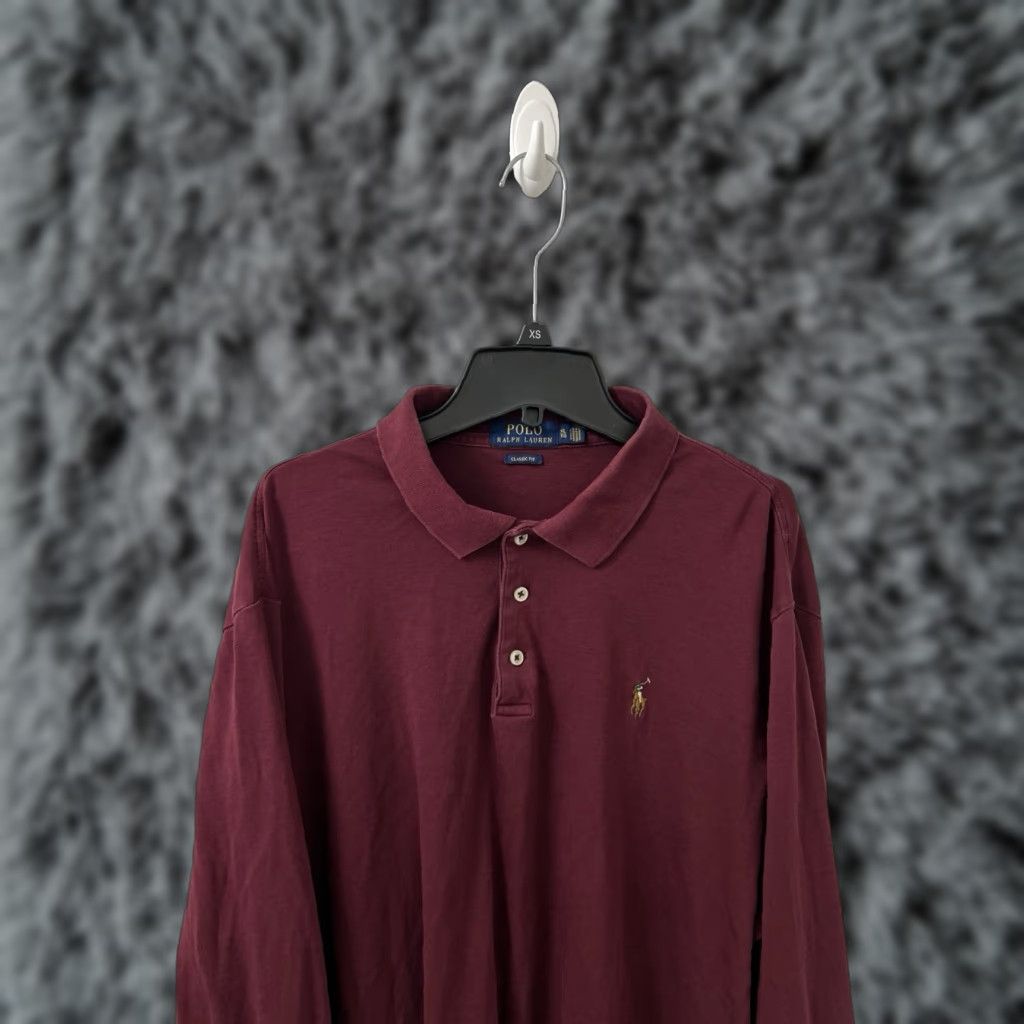 Polo Ralph Lauren Polo Ralph Lauren Shirt Mens XL Red Maroon Classic Fit Rugby L/S Size US XL / EU 56 / 4 - 1 Thumbnail