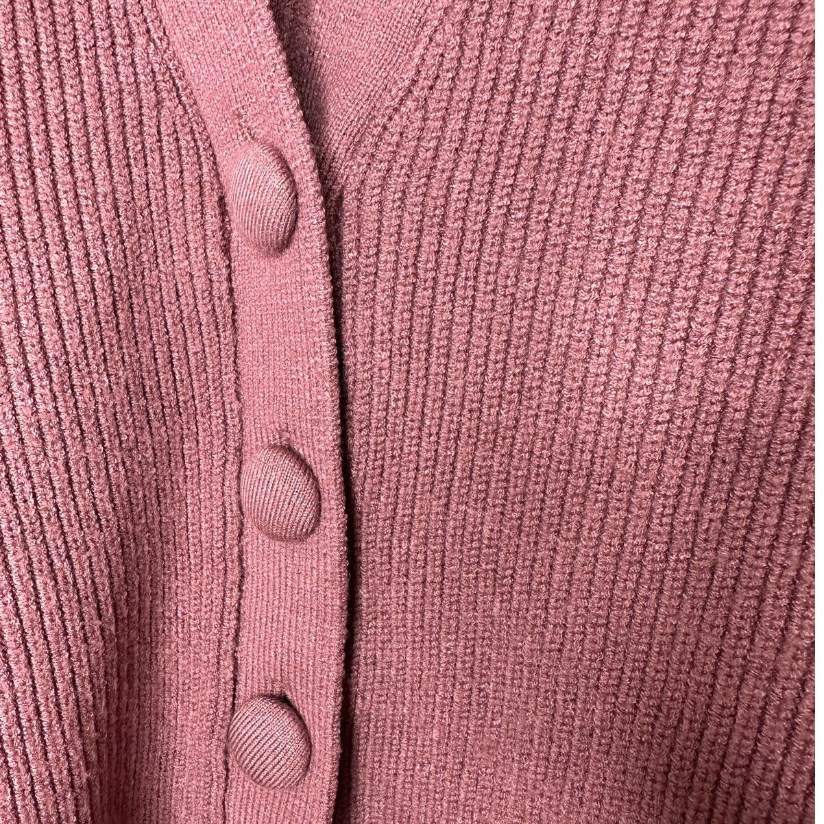 Zara ZARA Mauve Balloon Sleeve VNeck Cropped Button Cardigan M Size M / US 6-8 / IT 42-44 - 4 Thumbnail