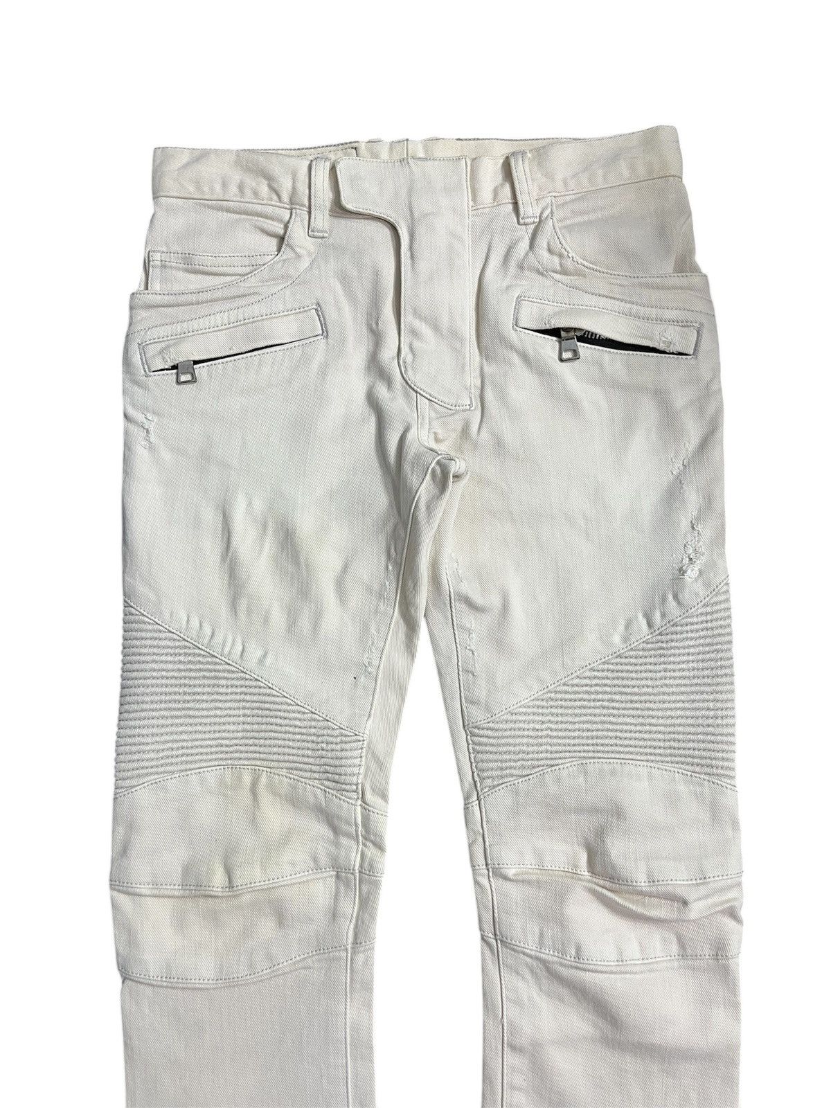 Balmain SS15 Balmain distressed biker jeans Size US 27 - 4 Thumbnail