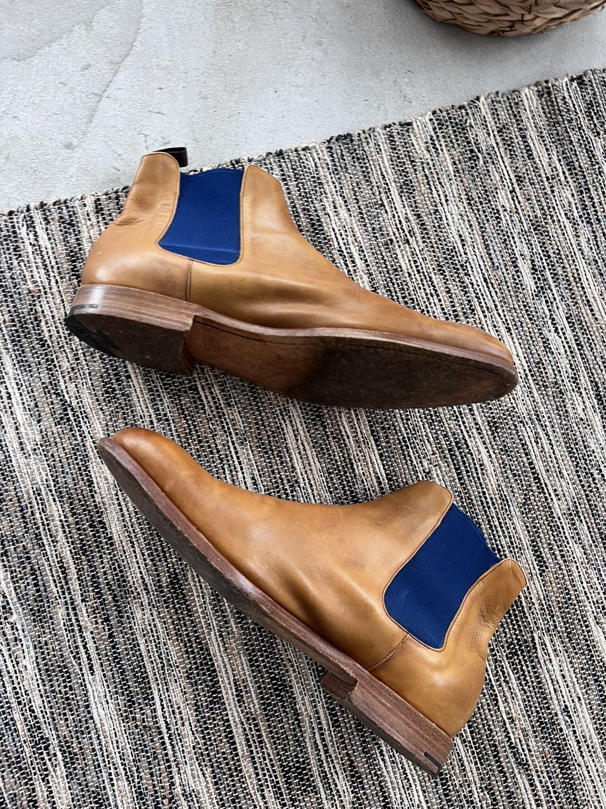 Barker Vintage Luxury Barker Brown Yellow Leather Chelsea Boots Y2K Size US 11.5 / EU 44-45 - 7 Thumbnail