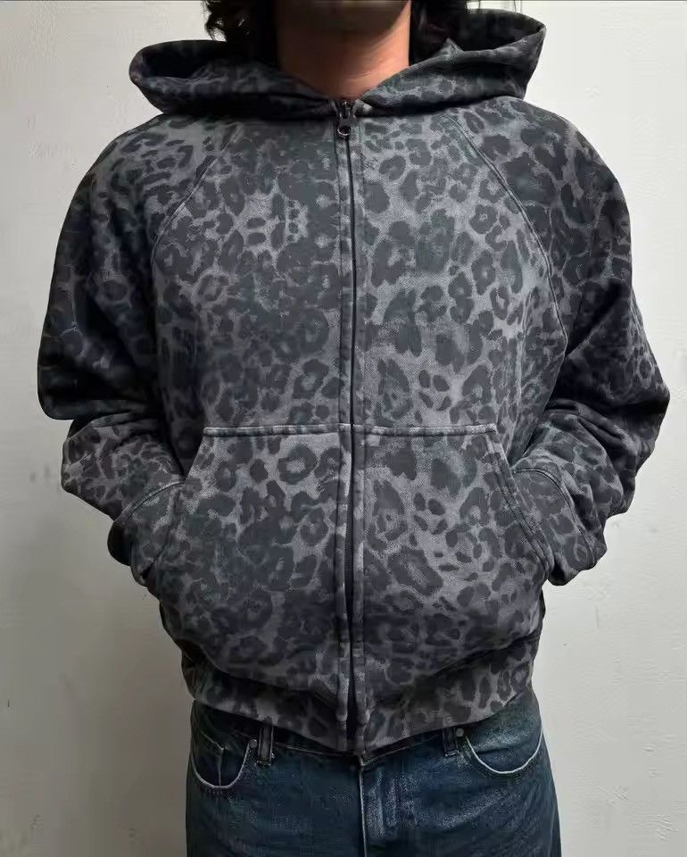 VIBE LEOPARD Print Zipper Hoodie Size US S / EU 44-46 / 1 - 1 Thumbnail