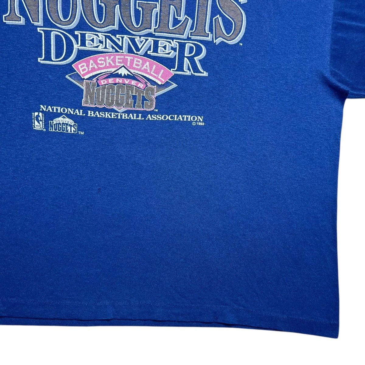 NBA Vintage 1993 NBA Denver Nuggets Spell Out 3D Graphic T-Shirt Size US XXL / EU 58 / 5 - 9 Thumbnail