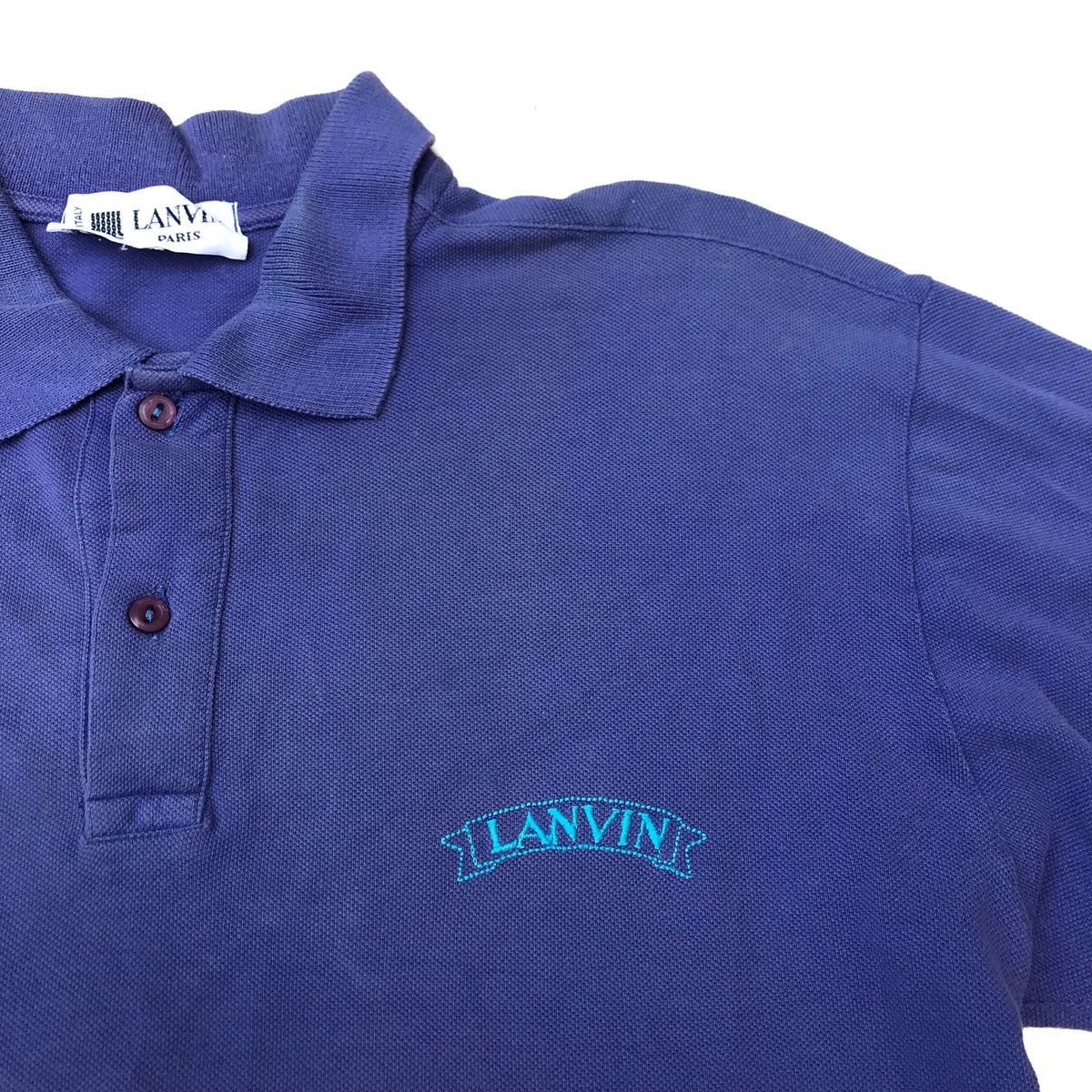 Lanvin × Vintage Vintage Lanvin Paris Purple Polo Shirt chest logo embroidere Size US M / EU 48-50 / 2 - 4 Thumbnail