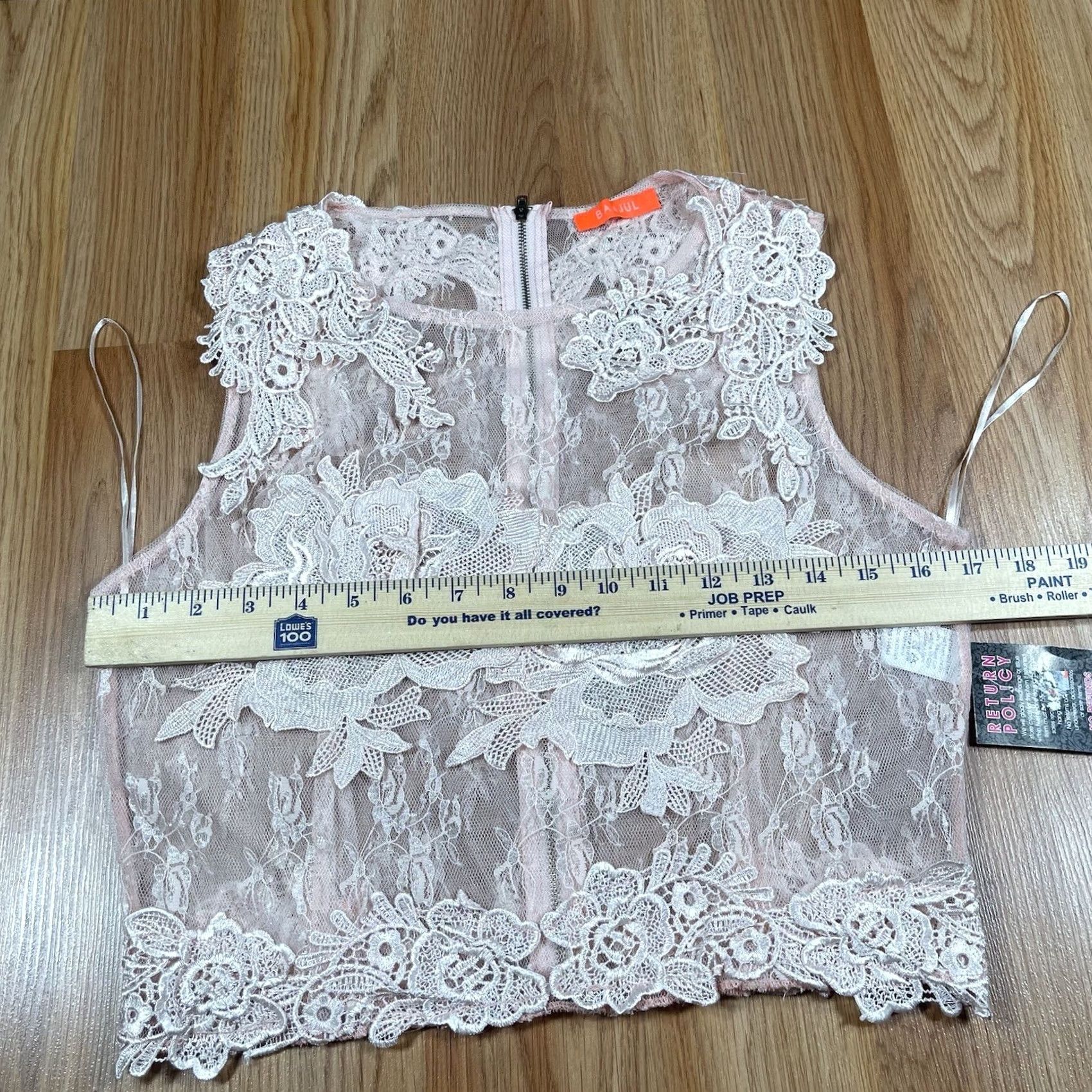 Vintage D’or Banjul Top Womens M Medium Peach Lace Sleeveless 100% Polyester NWT Size M / US 6-8 / IT 42-44 - 5 Thumbnail