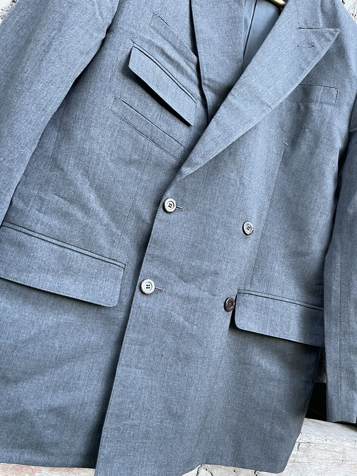 Jean Paul Gaultier Jean Paul Gaultier Homme Charcoal Wool DoubleBreasted Blazer Size 50S - 3 Thumbnail