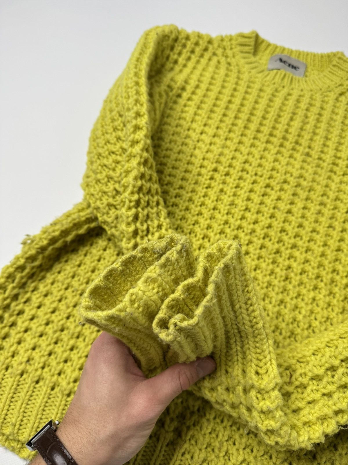 Acne Studios Acne Studios Lina pineapple PAW12 Wool Waffle Knit Sweater Size US S / EU 44-46 / 1 - 5 Thumbnail