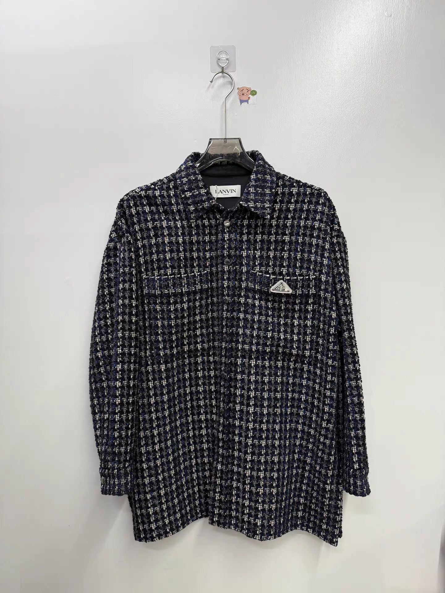 Lanvin Blue Checked Long-Sleeve Button-Up Shirt Size US M / EU 48-50 / 2 - 1 Thumbnail