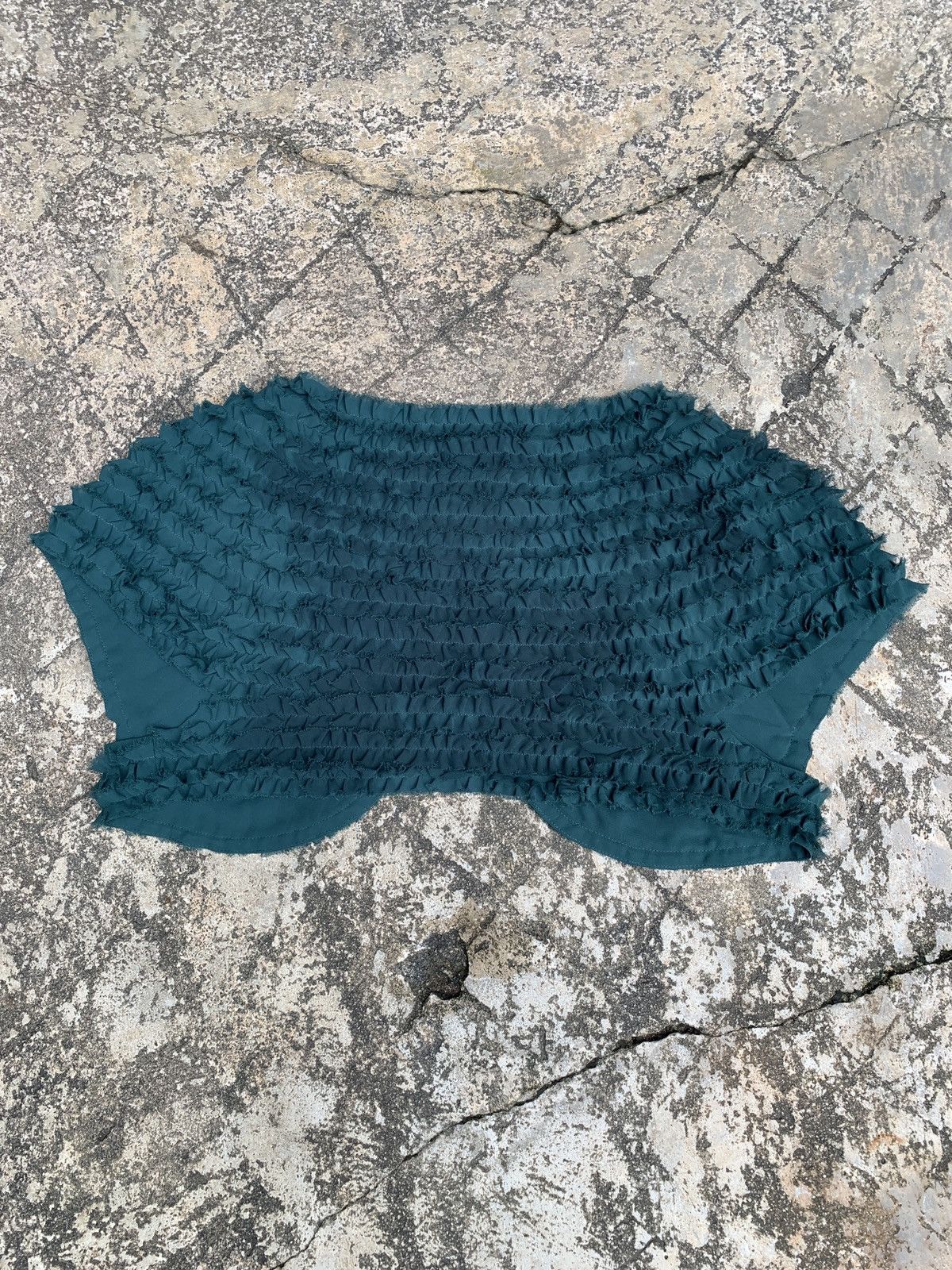 Guy Laroche Guy Laroche Femme Paris Forest Green All Ruffle Cap Top Size M / US 6-8 / IT 42-44 - 3 Thumbnail