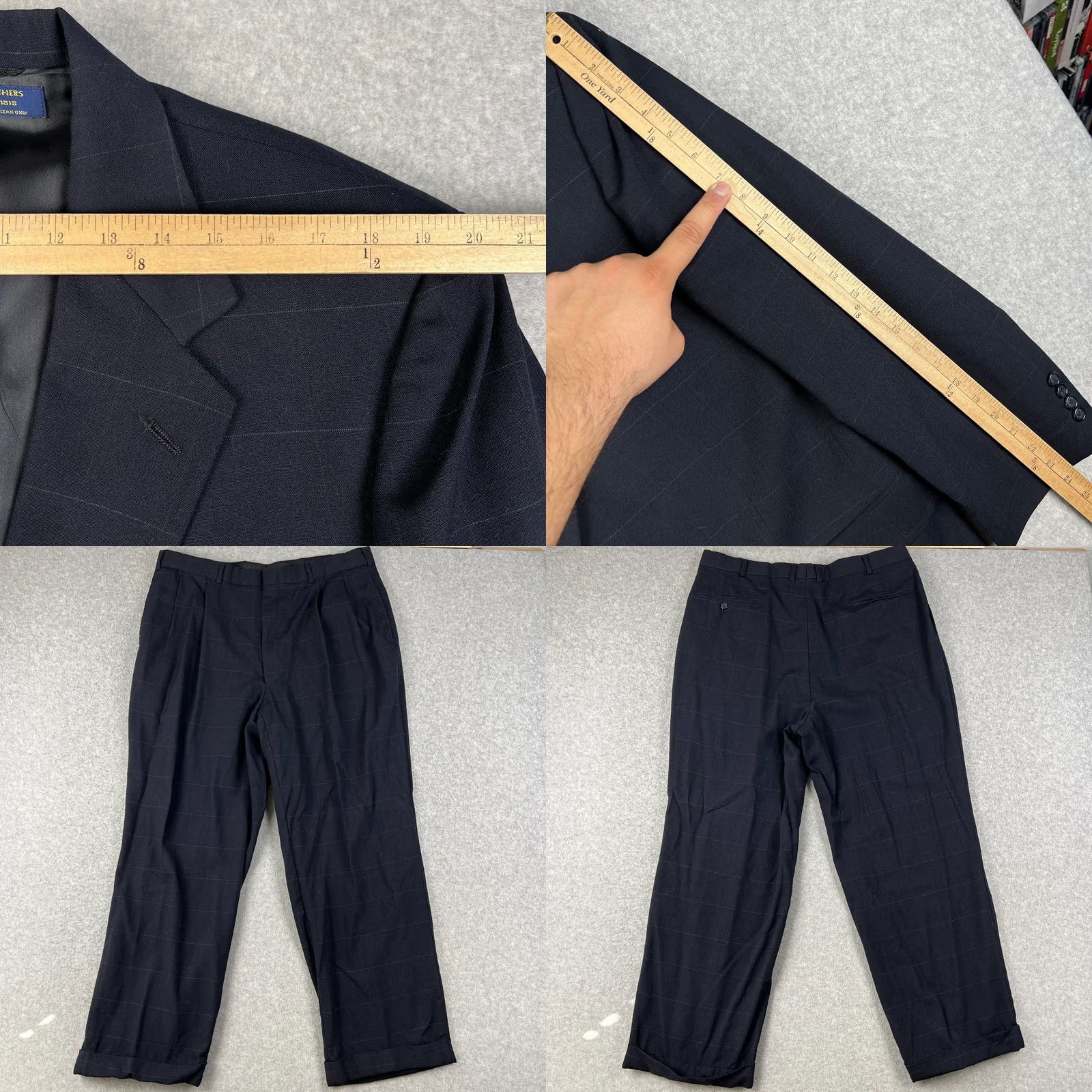 Brooks Brothers VINTAGE Brooks Brothers Suit Set USA Made Coat Pants 44R Mens 36x29 Pleated Brooks Brothers Suit Set United States Plaid Wool 2 Piece Regular Mens Size 44R - 8 Thumbnail