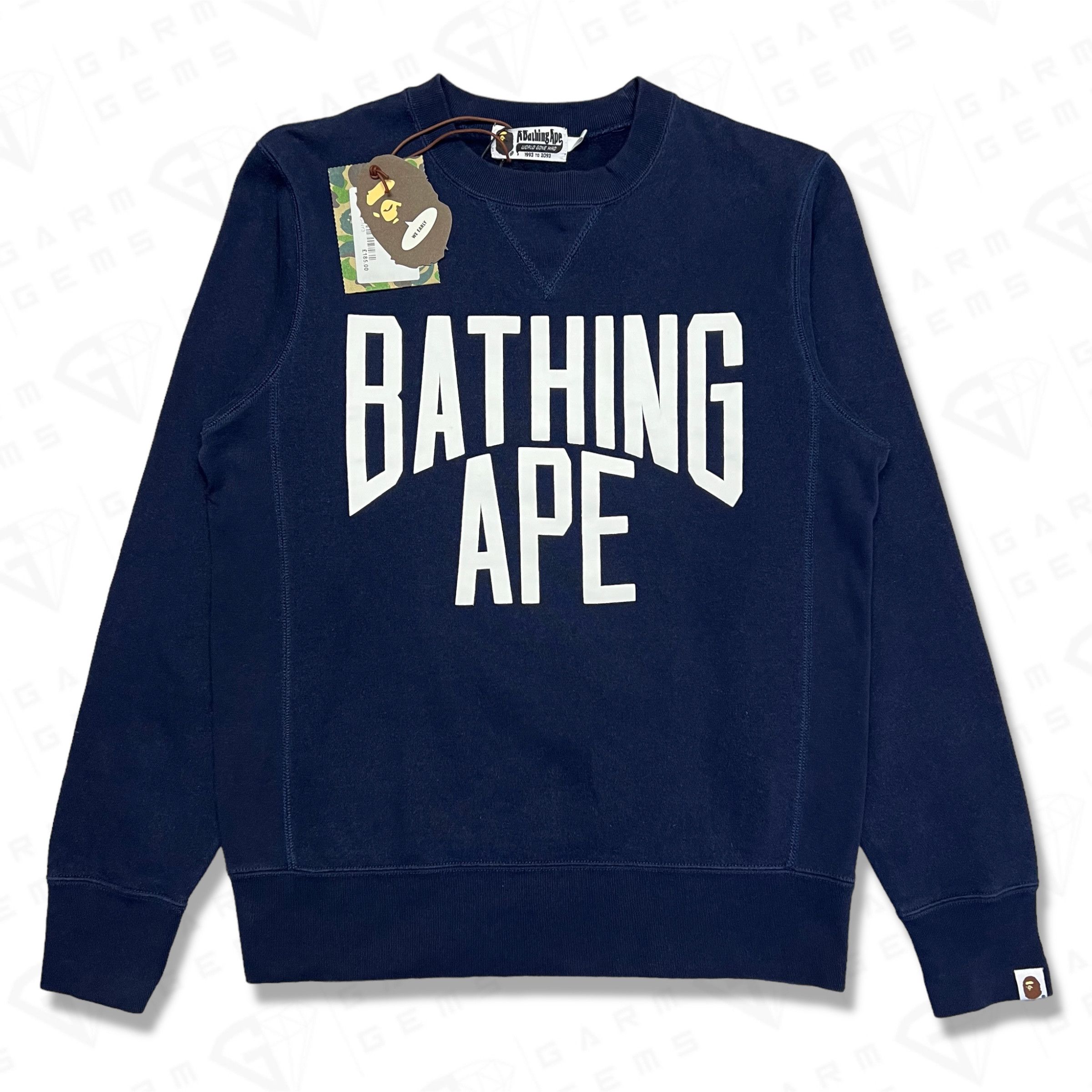Bape A Bathing Ape Foam Print Logo Sweatshirt Size US S / EU 44-46 / 1 - 1 Thumbnail