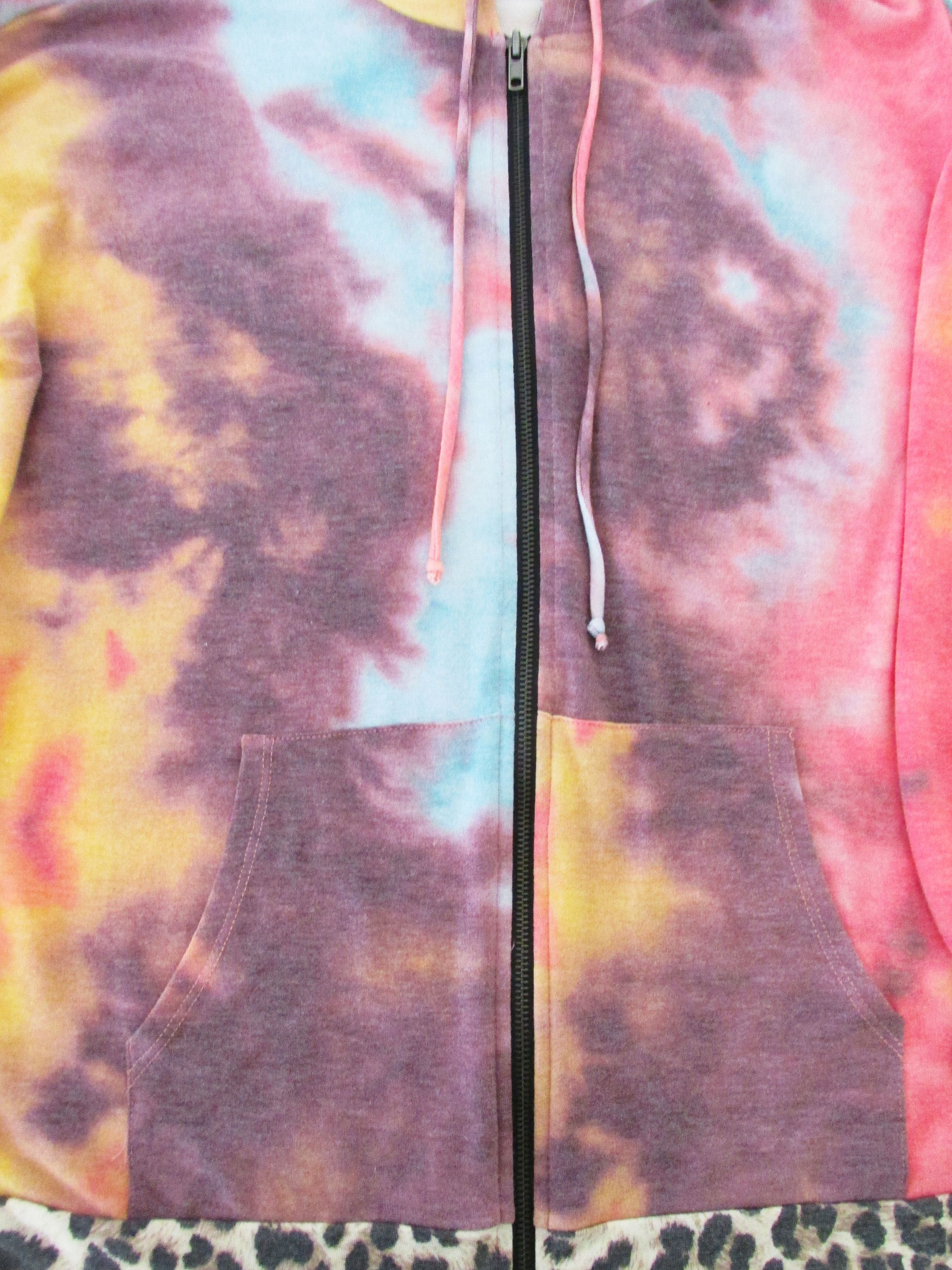 Other Vanilla Bay Women's Full Zip Tie-Dye Hoodie Sweatshirt Size M / US 6-8 / IT 42-44 - 3 Thumbnail
