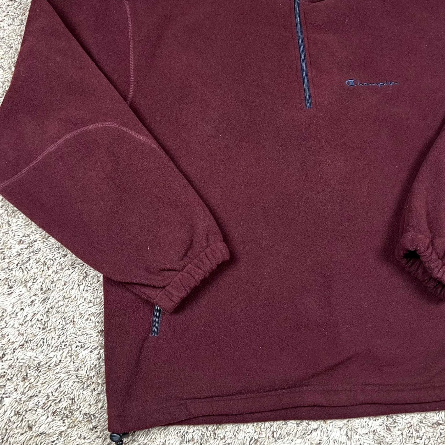 Champion Champion Pullover Shirt Mens M Burgundy Fleece Embroidered Logo 1/4 Zip Lounge Outdoor Sports Size US M / EU 48-50 / 2 - 5 Thumbnail