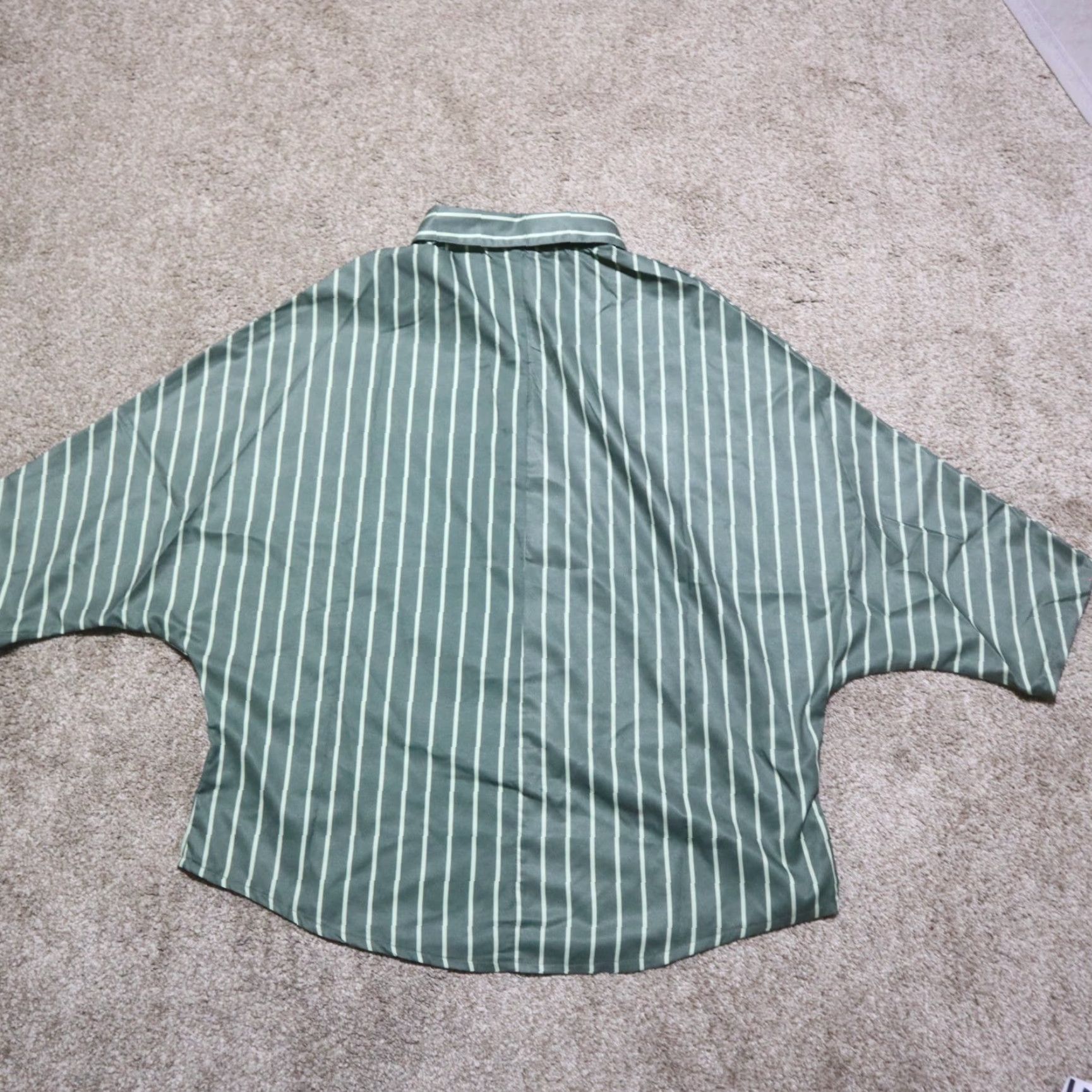 Vintage Misslook Shirt Women S Green Striped Blouse Adult Small Size S / US 4 / IT 40 - 6 Thumbnail