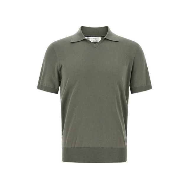 BRUNELLO CUCINELLI Khaki Cotton Polo Shirt New & Authentic (