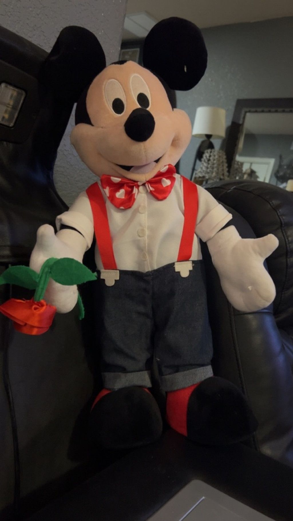 The Unbranded Brand Boys Unbranded Stuffed Animal Black Red Mickey Mouse Size ONE SIZE - 2 Thumbnail