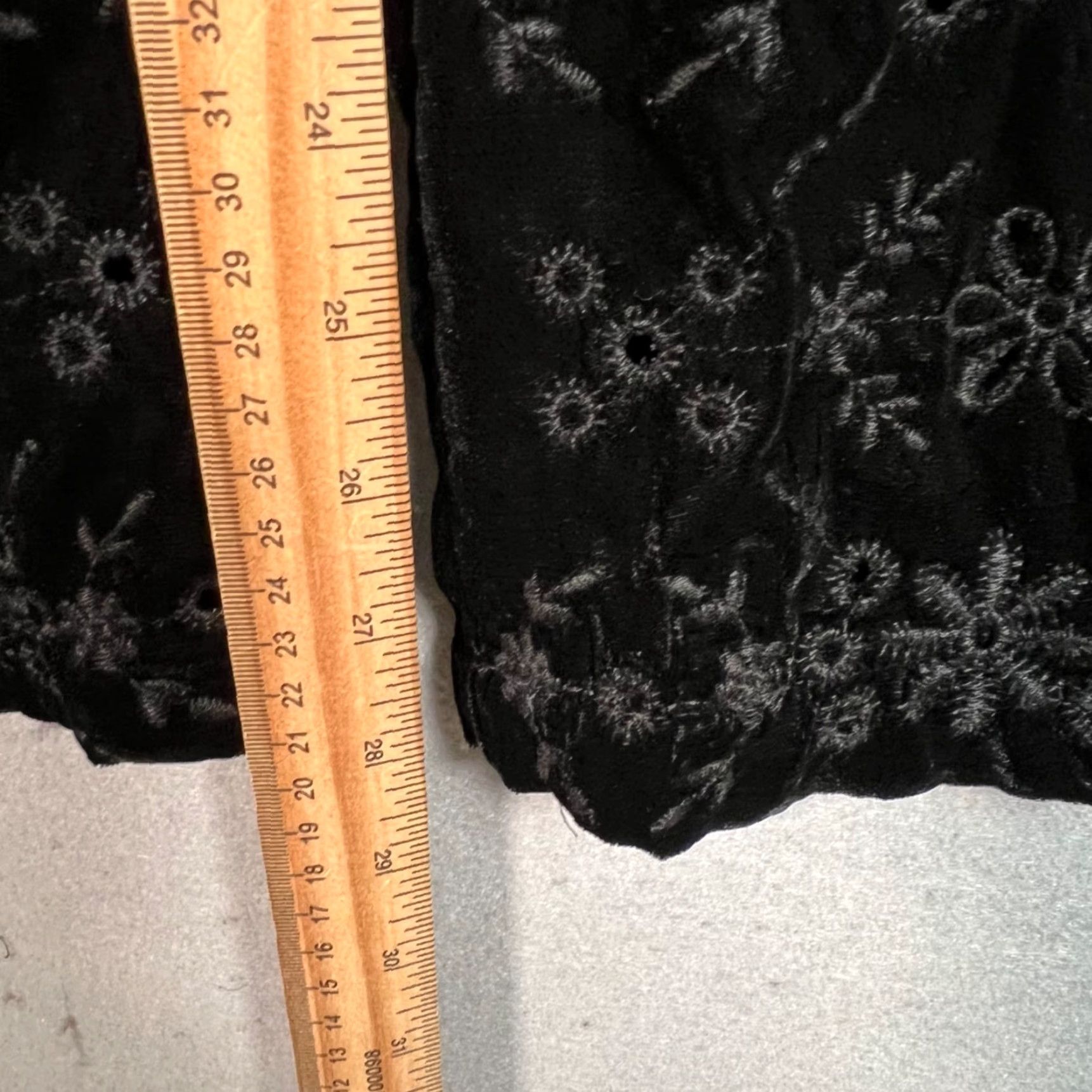 Zara Zara Womens Large Black Velvet Embroidered High-Rise Pants Dress Pants Wide-Leg Vintage: No Size 36" / US 14 / IT 50 - 7 Thumbnail