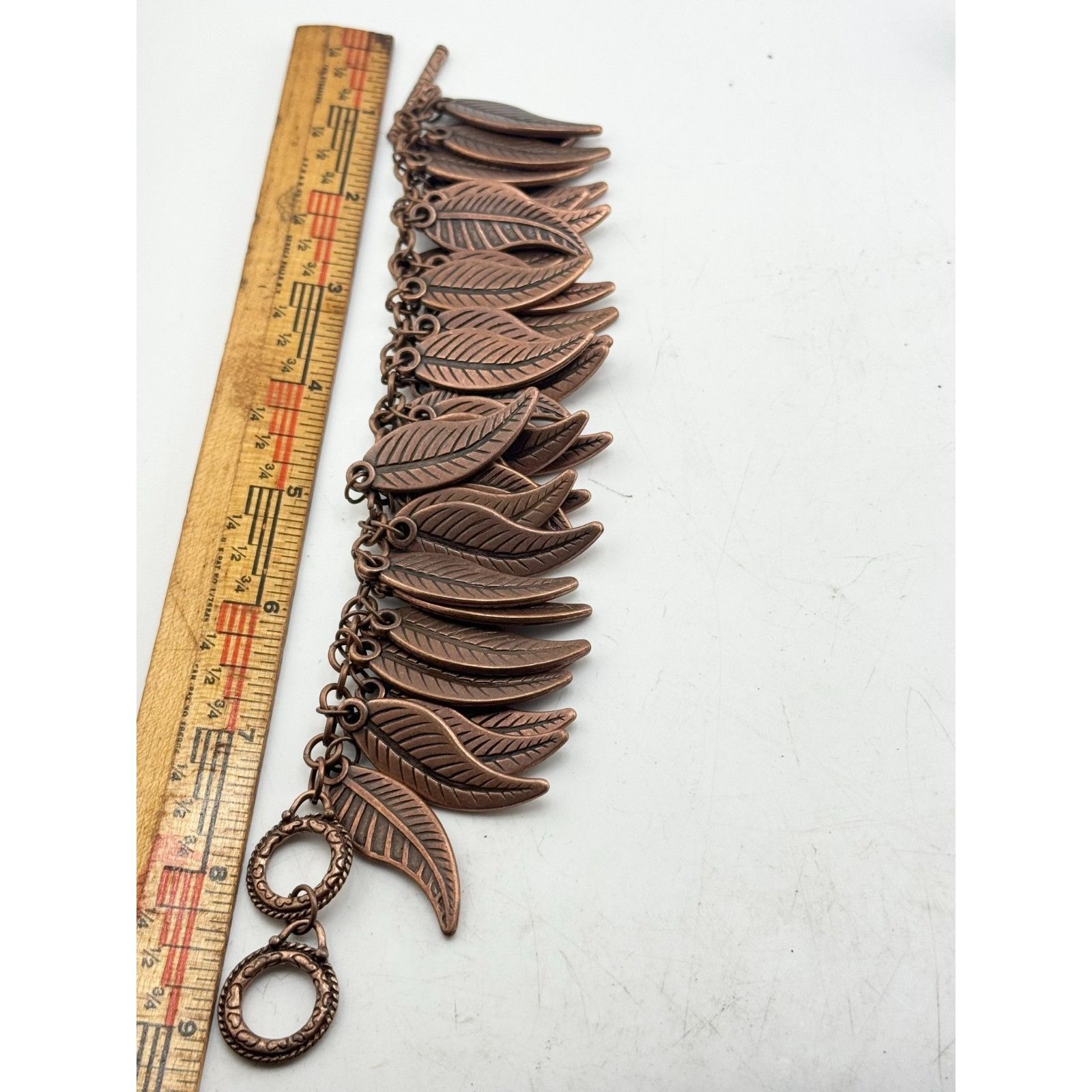 Vintage Bronze leaf charm bracelet Size ONE SIZE - 4 Thumbnail