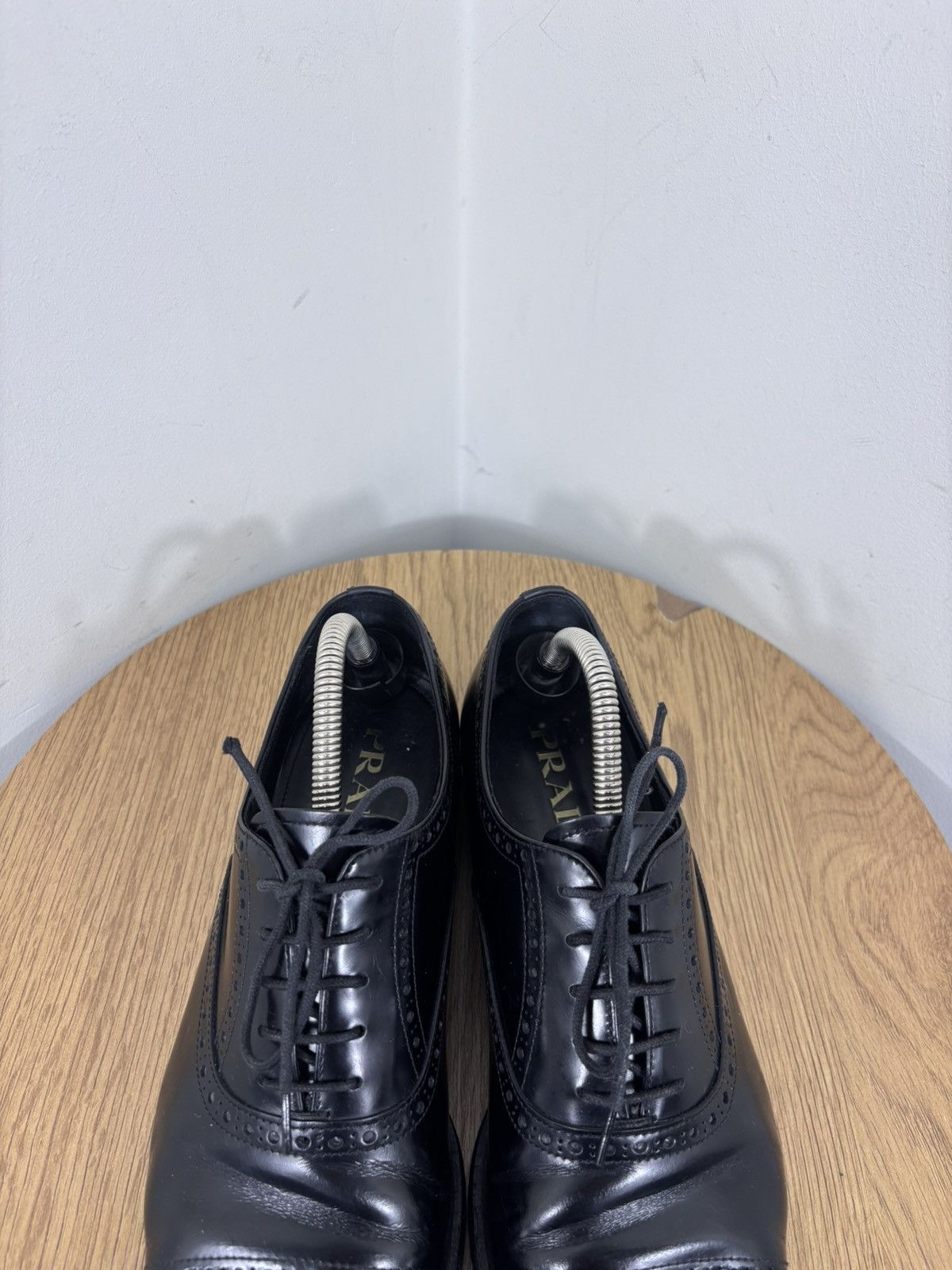Prada Prada Men’s Black Leather Cap-Toe Brogue Oxford Dress Shoes Size US 8.5 / EU 41-42 - 8 Thumbnail