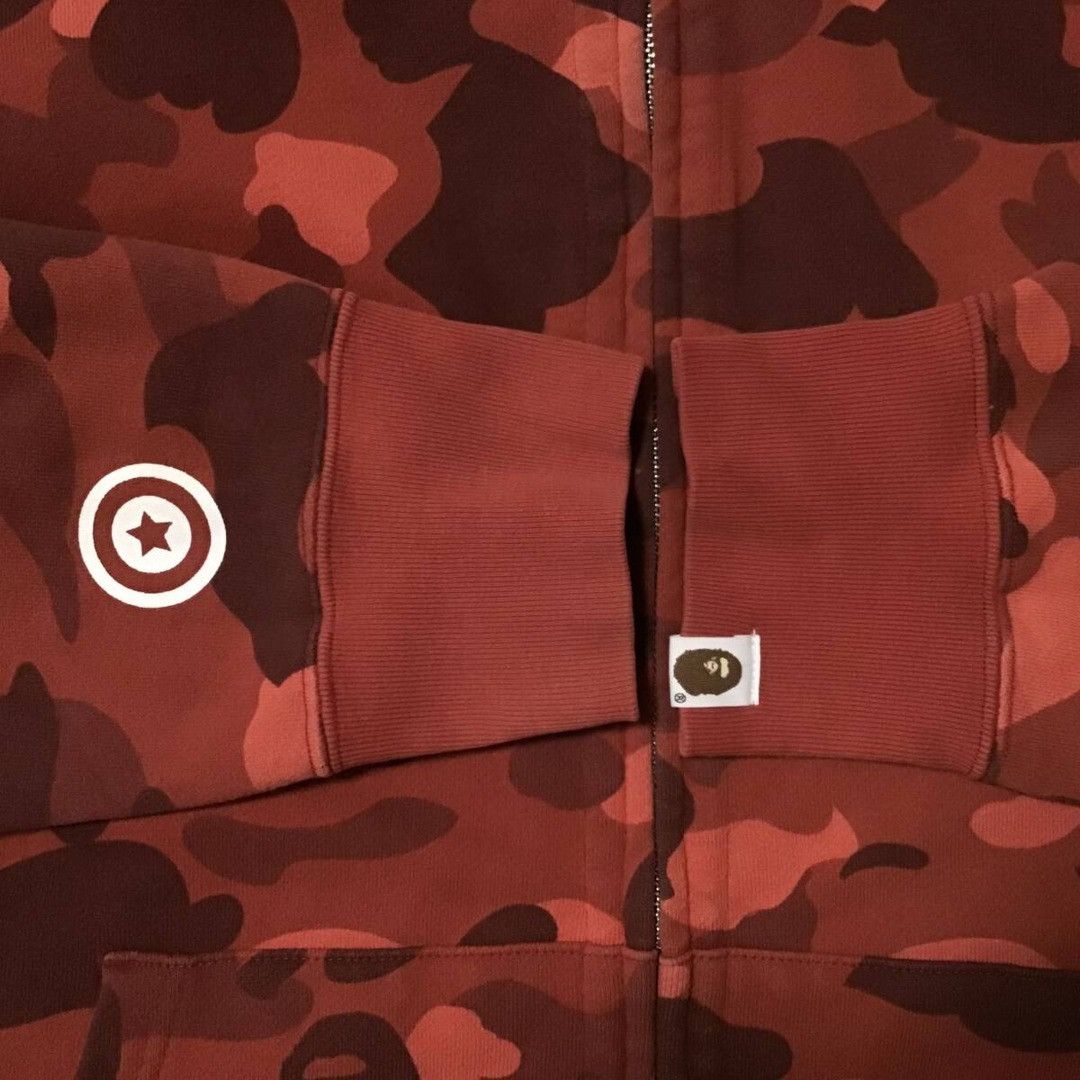 Bape BAPE Red Camo Double Shark Full Zip Hoodie a bathing ape Size US XL / EU 56 / 4 - 6 Thumbnail