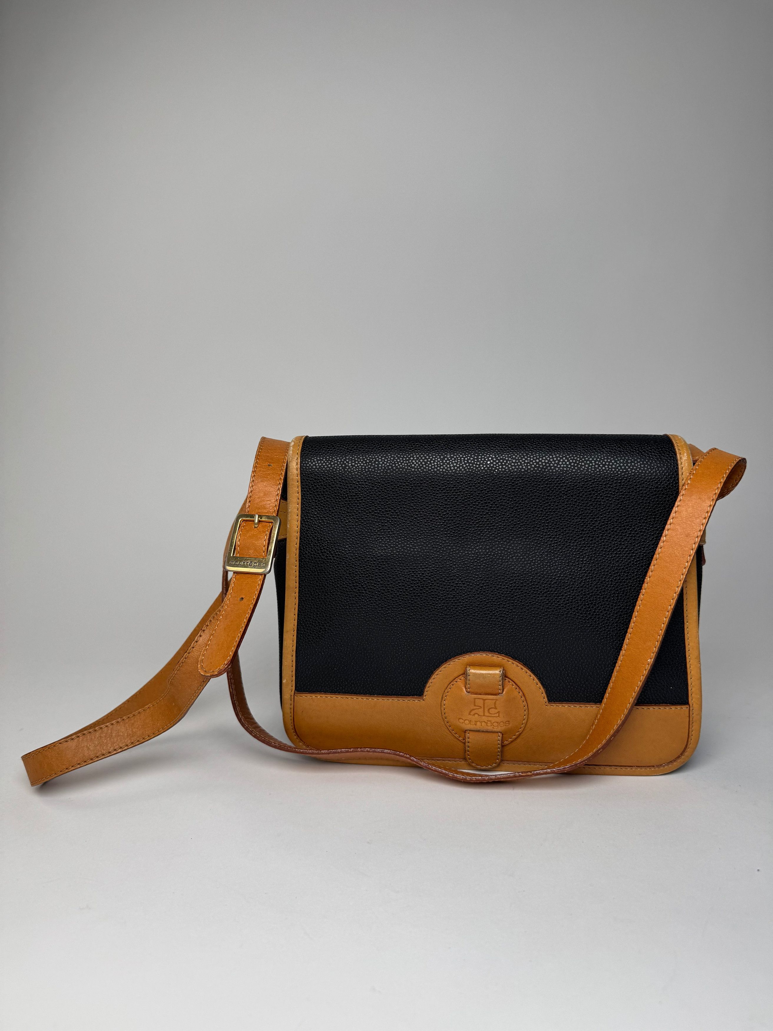 Courreges Vintage Leather Shoulder Crossbody bag Black Brown Size ONE SIZE - 1 Thumbnail
