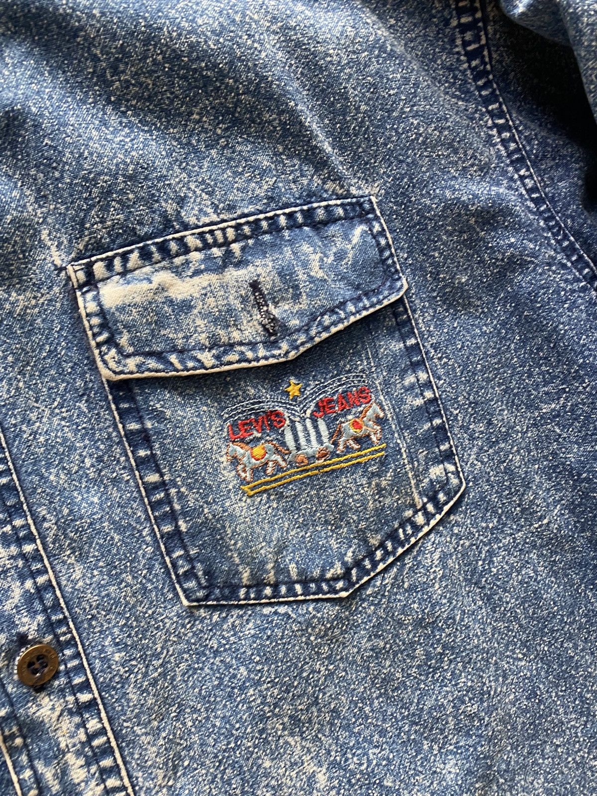 Levi's Vintage Clothing Levis 1960’s Acid Wash Shirt Size US M / EU 48-50 / 2 - 4 Thumbnail