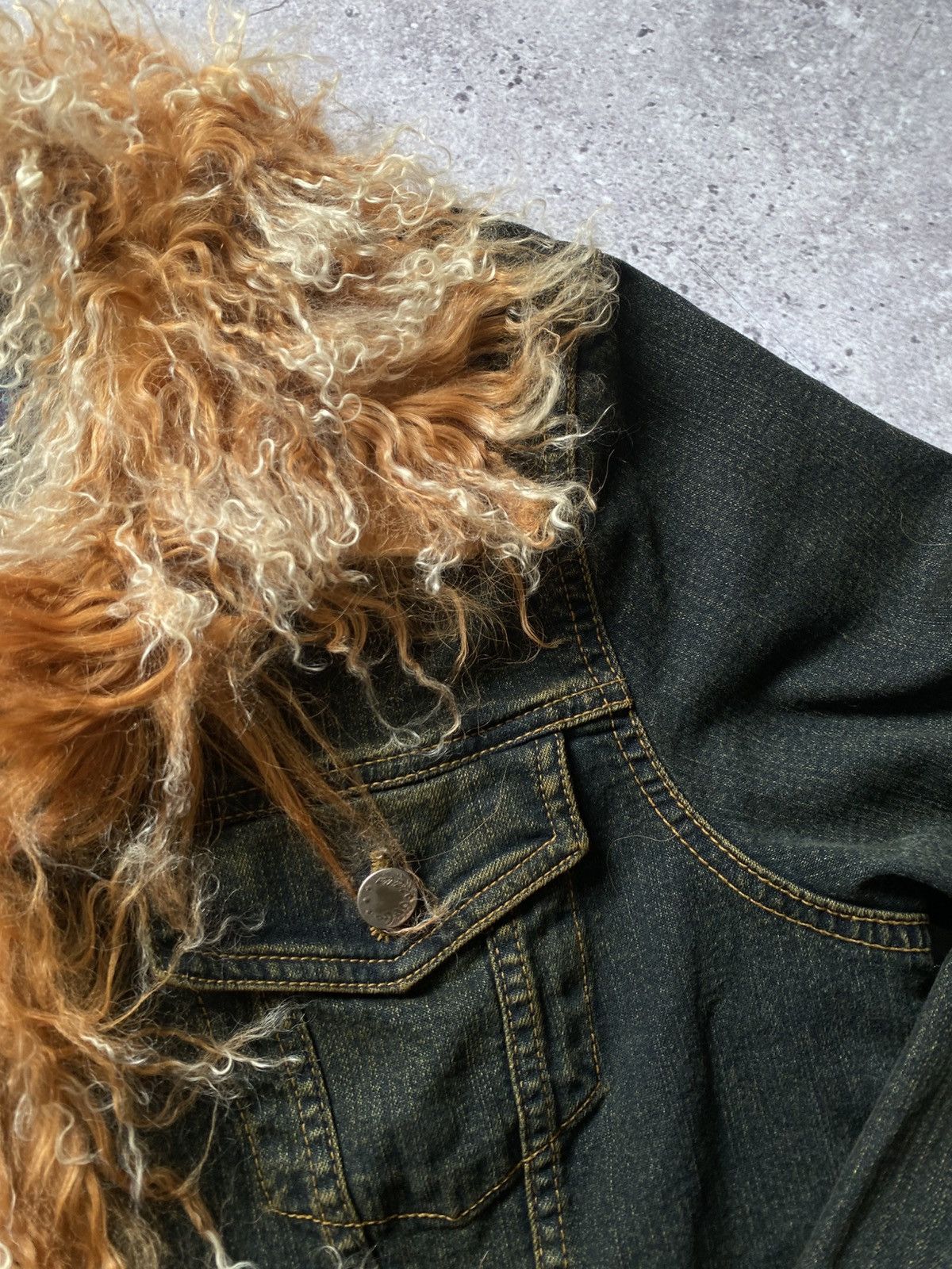 Other Vintage 90s Kryos Paris Blue Denim Jacket Faux Fur Y2K Sz 40 Size M / US 6-8 / IT 42-44 - 5 Thumbnail