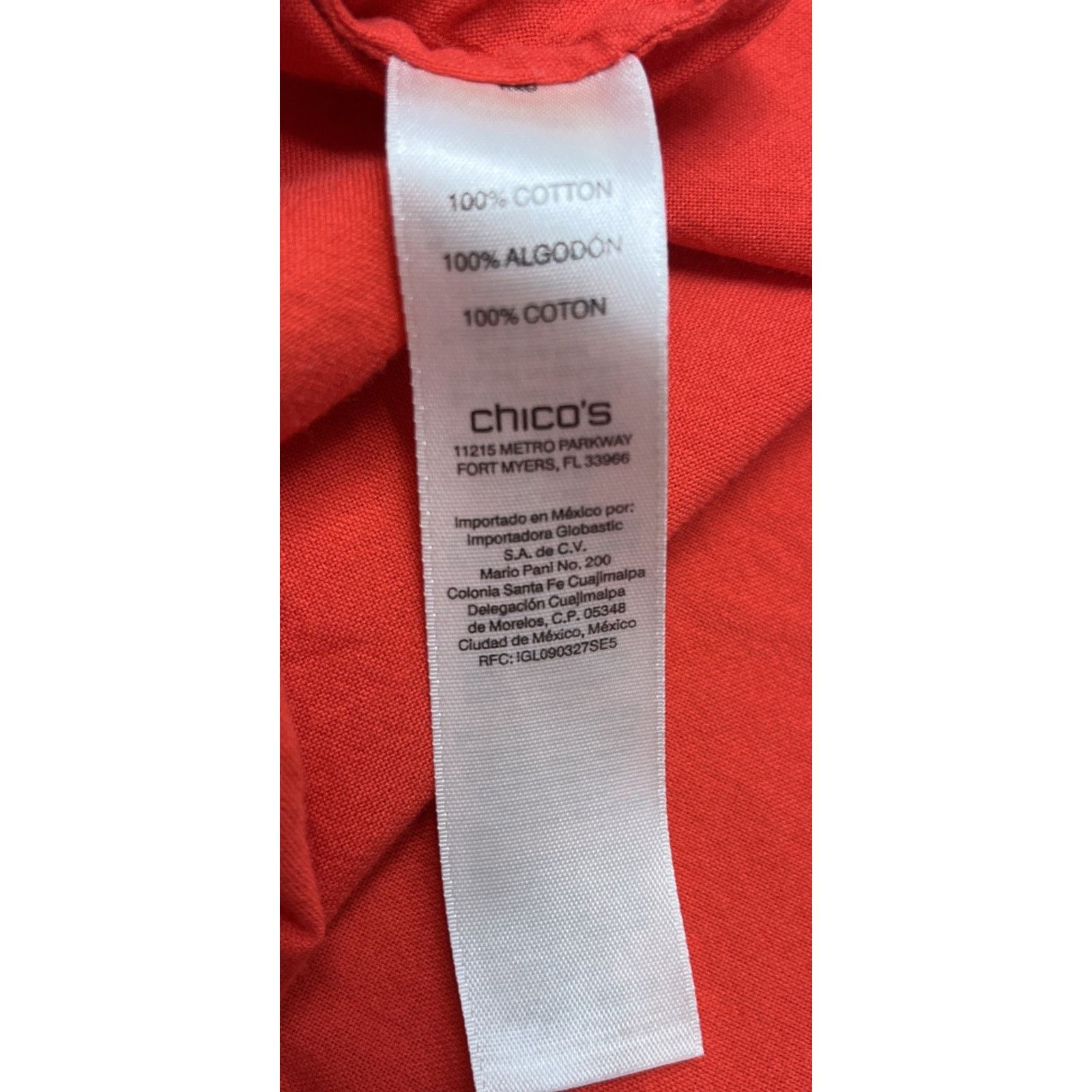 Chicos Chicos 1 Stretch Button Front Tunic Shirt Womens Orange Size ONE SIZE - 7 Thumbnail