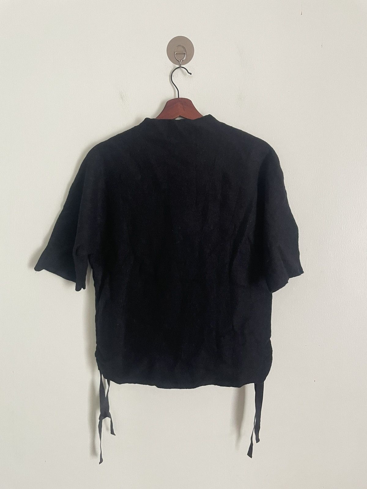 Japanese Brand Okiraku Japan Black Shirt Size ONE SIZE - 2 Thumbnail