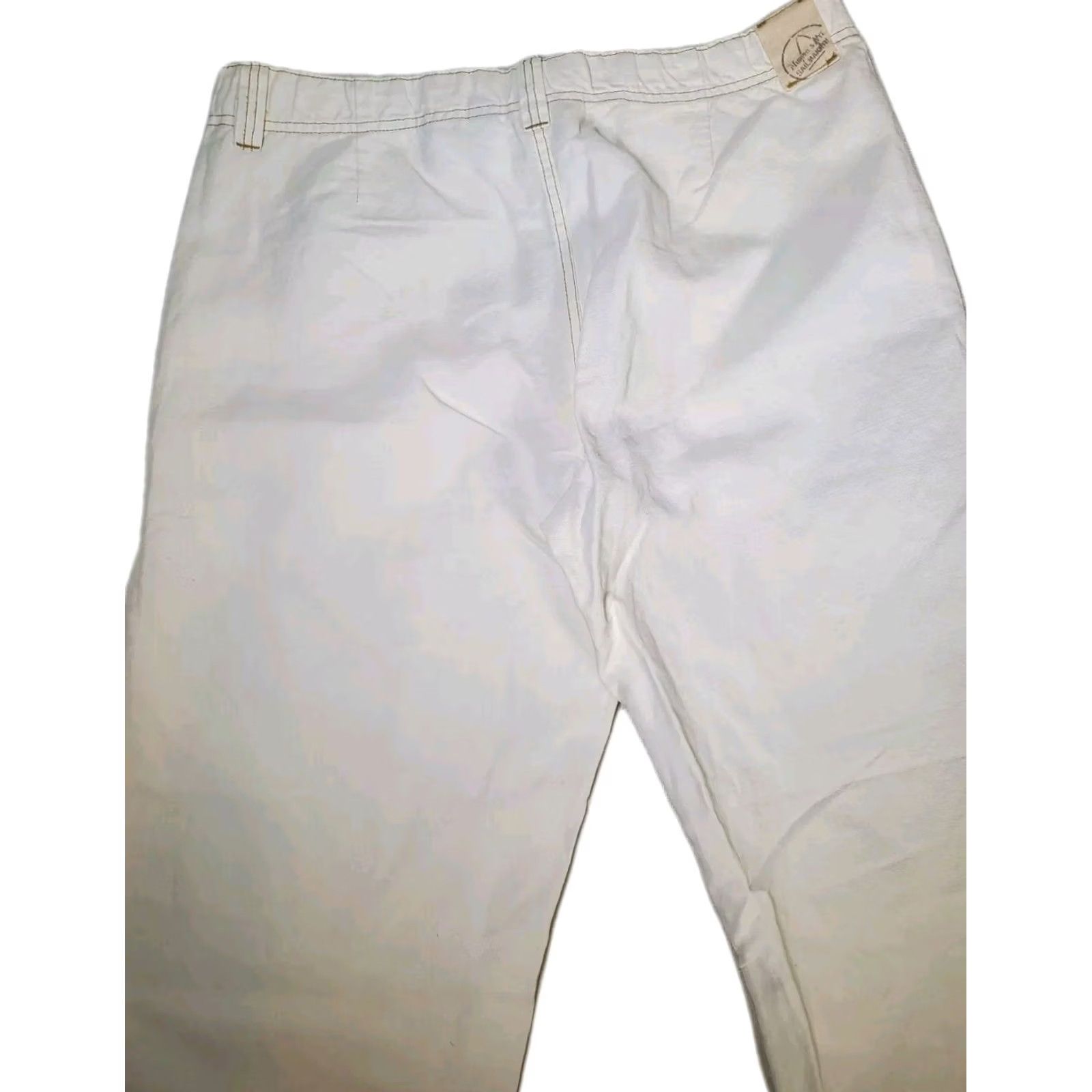 Vintage Murphy & Nye Sailmakers Chicago Nautical Cotton Pants Womens 36 Roll Up Leg Wide-Leg Cotton Linen Canvas 33 Inseam 36 Waist EUC Size 25" / US 0 / IT 36 - 3 Thumbnail