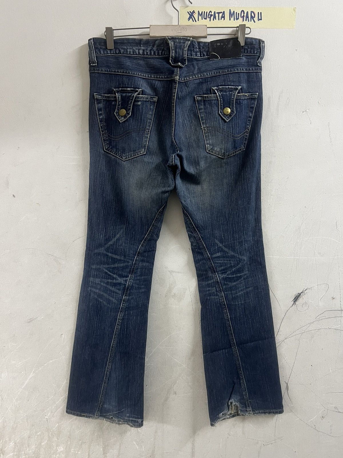 Japanese Brand × Vintage FLARED🔥VINTAGE LEE DISTRESSED DENIM TWIST PANT Size US 35 - 10 Thumbnail