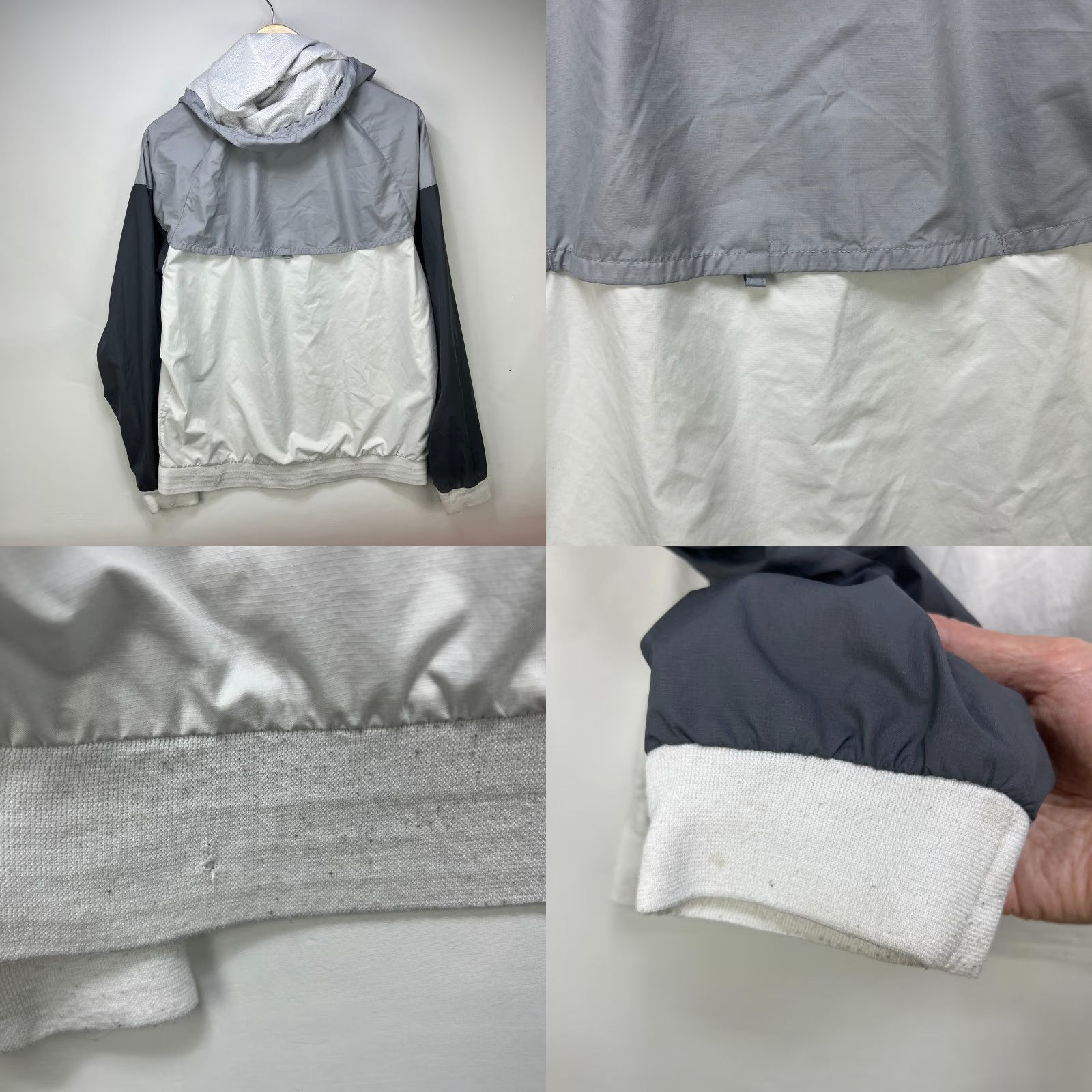 Nike VINTAGE Nike Y2K Hooded Windbreaker Full Zip Jacket M White Mens Windbreaker Nike Shirt Size US M / EU 48-50 / 2 - 8 Thumbnail