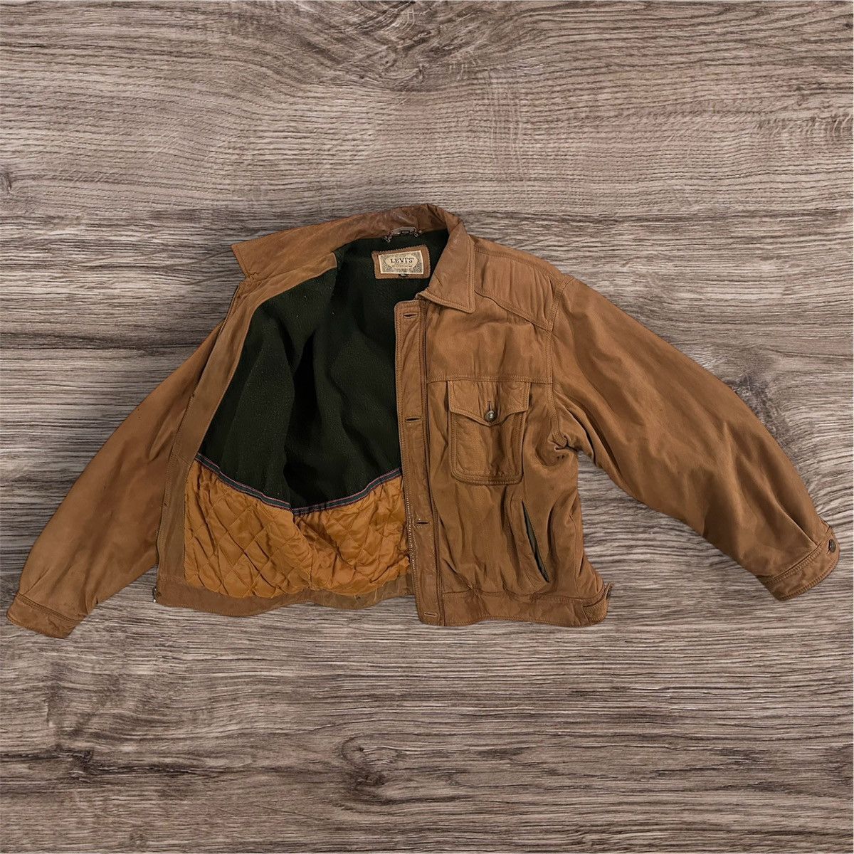 Levi's XL Levis Leather Trucker Jacket Size US XL / EU 56 / 4 - 3 Thumbnail