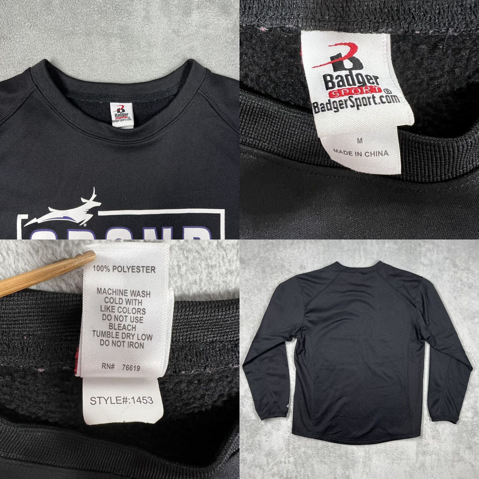 Vintage GCU Badger Men’s Crewneck Sweatshirt M Black Pullover Logo Solid Campus University Sweatshirt Regular Fit Size US M / EU 48-50 / 2 - 8 Thumbnail