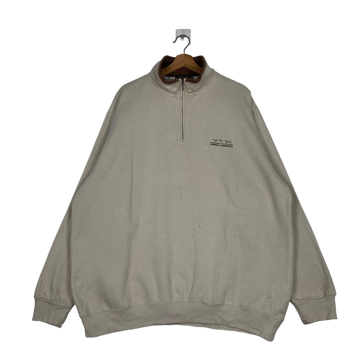 Kansai Yamamoto KANSAI YAMAMOTO Half Zip Turtle Neck Sweatshirt #0442-C20 Size US XXL / EU 58 / 5 - 1 Thumbnail