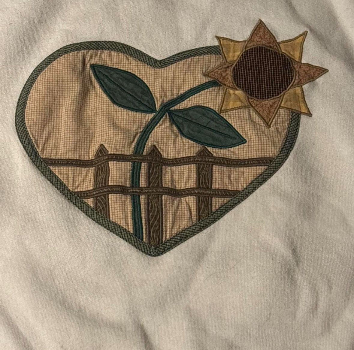 Jerzees Early 90's White Sunflower Sweater Size US M / EU 48-50 / 2 - 2 Thumbnail