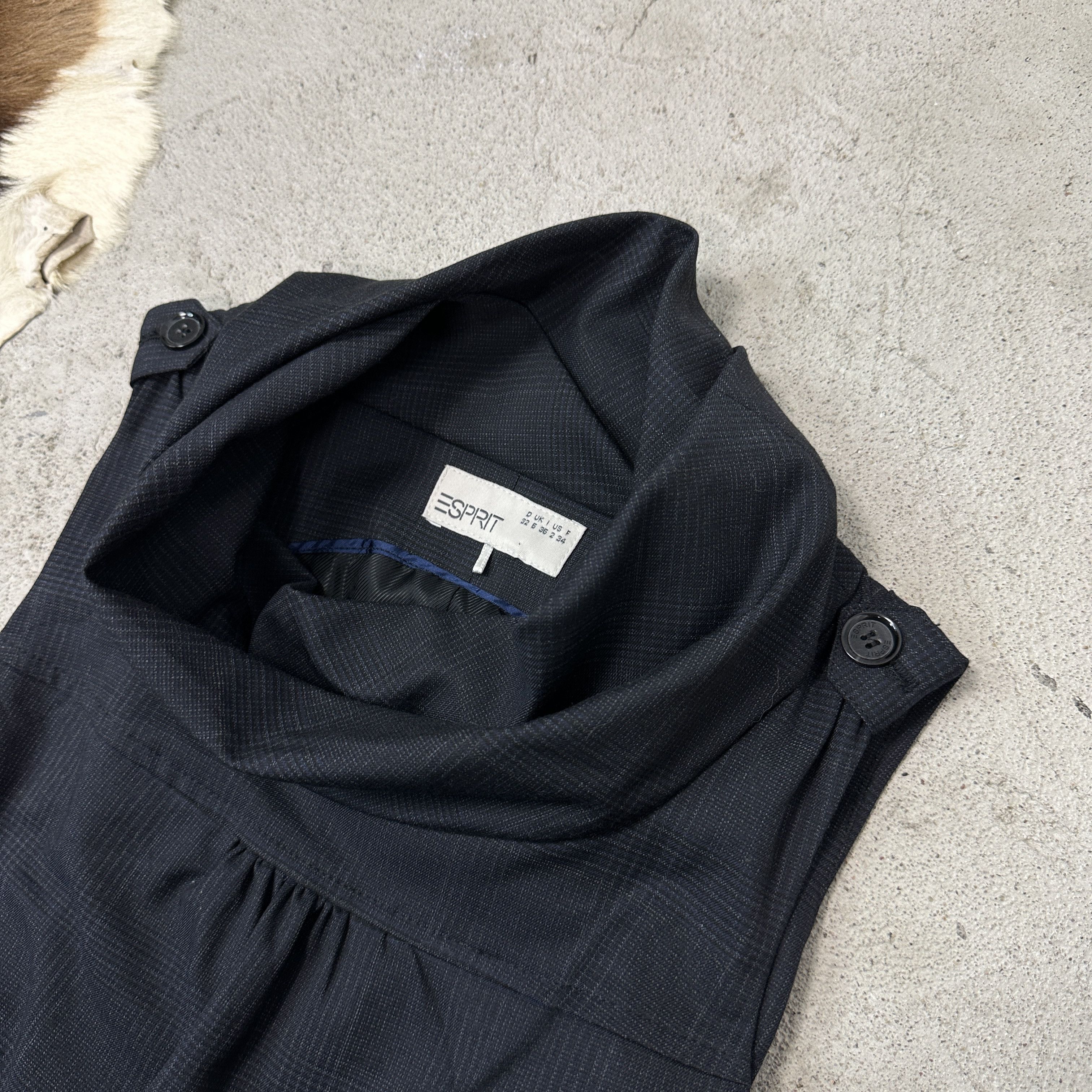 Esprit Vintage Avant Garde Office Siren Big Collar Dress 00s Size S / US 4 / IT 40 - 4 Thumbnail