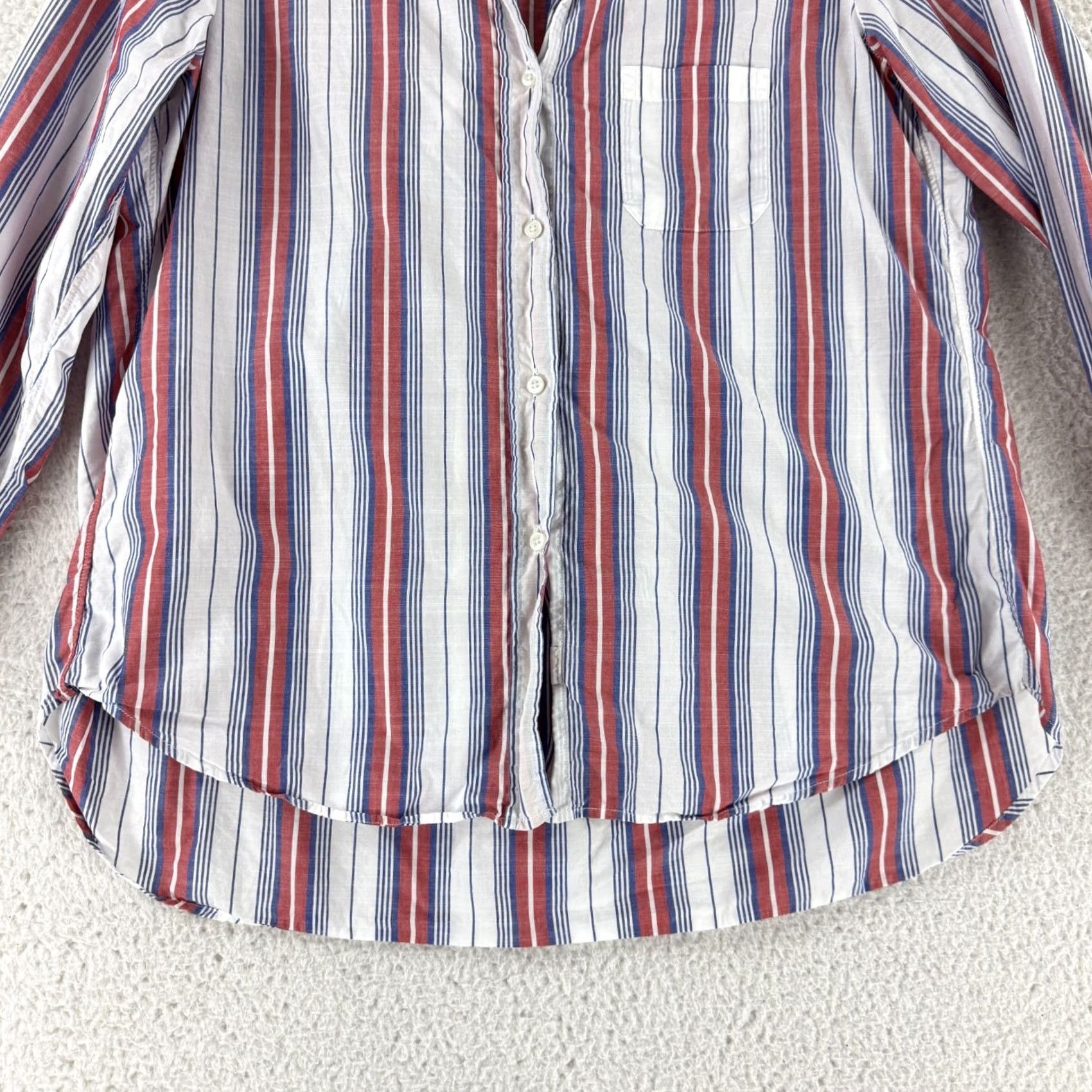 Vintage Grayson The Hero Button-Down Shirt Womens Medium Red Stripe Relaxed Fit Cotton Size M / US 6-8 / IT 42-44 - 5 Thumbnail