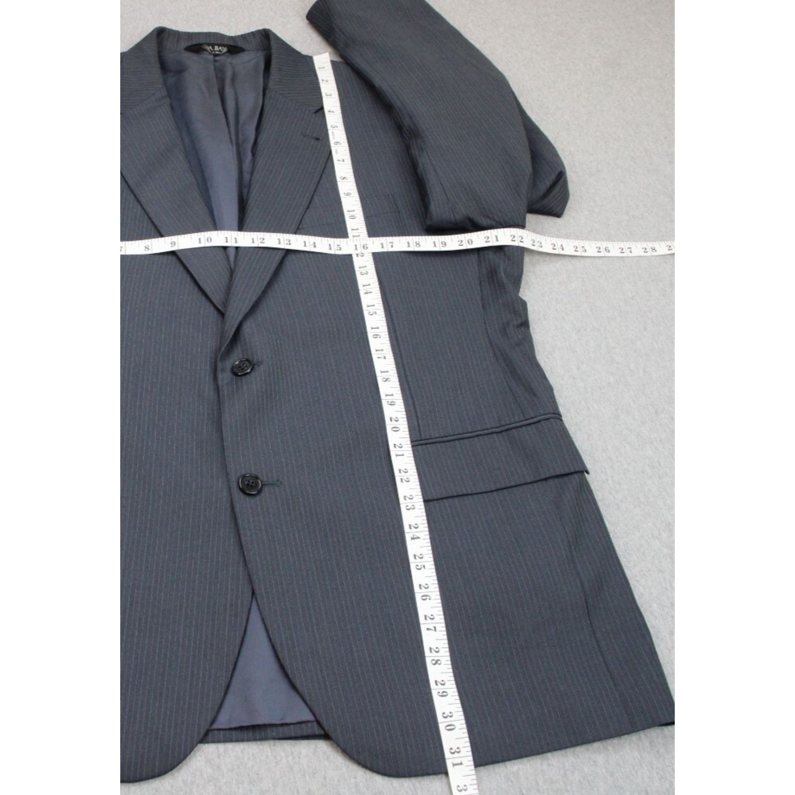 Jos. A. Bank Jos A Bank Blazer Mens 42R Gray Striped Lined 2 Button Suit Size 42R - 9 Thumbnail