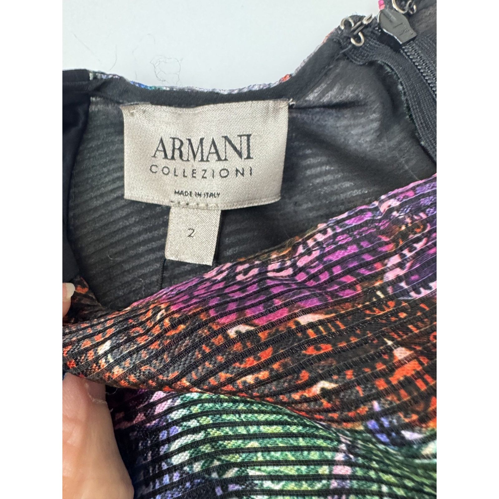 Armani Collezioni NWT $1195 Armani Collezioni Fit & Flare Dress Colorful US 2 Size XS / US 0-2 / IT 36-38 - 6 Thumbnail