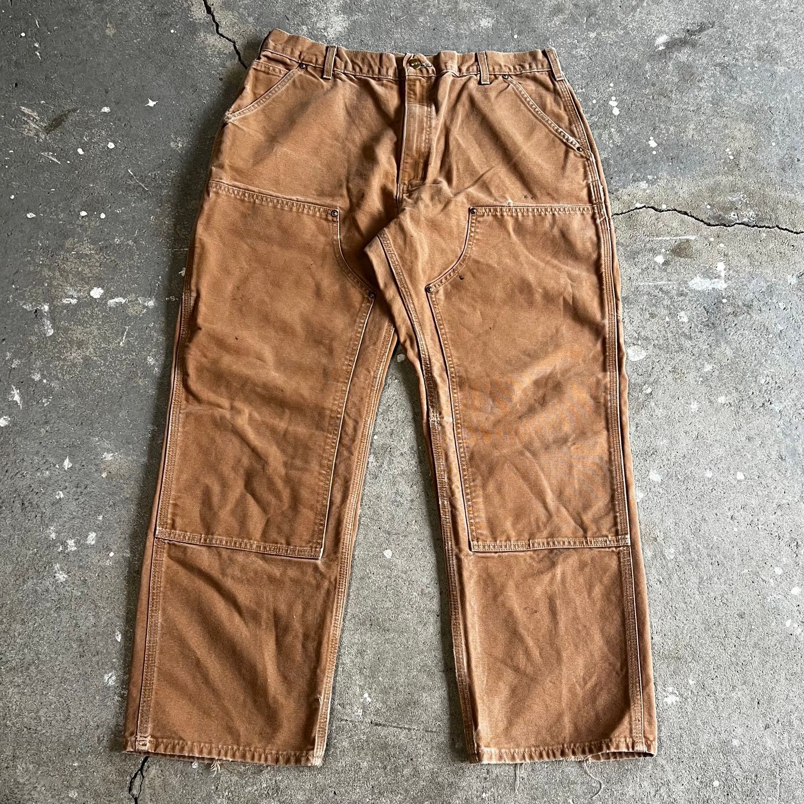 Carhartt × Vintage Carhartt brown double knee work wear carpenter pants Size US 35 - 1 Thumbnail