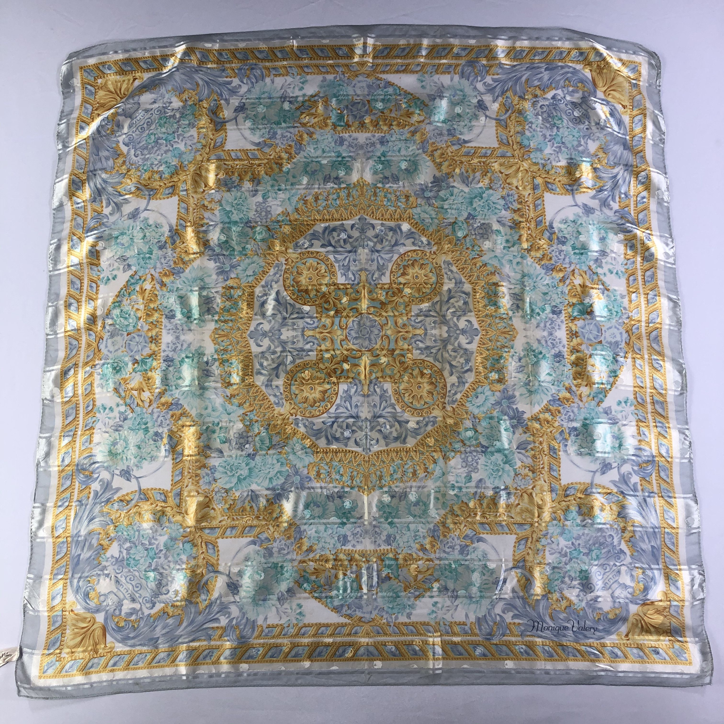 Vintage Vintage Monique Valery Silk Scarf Size ONE SIZE - 2 Thumbnail
