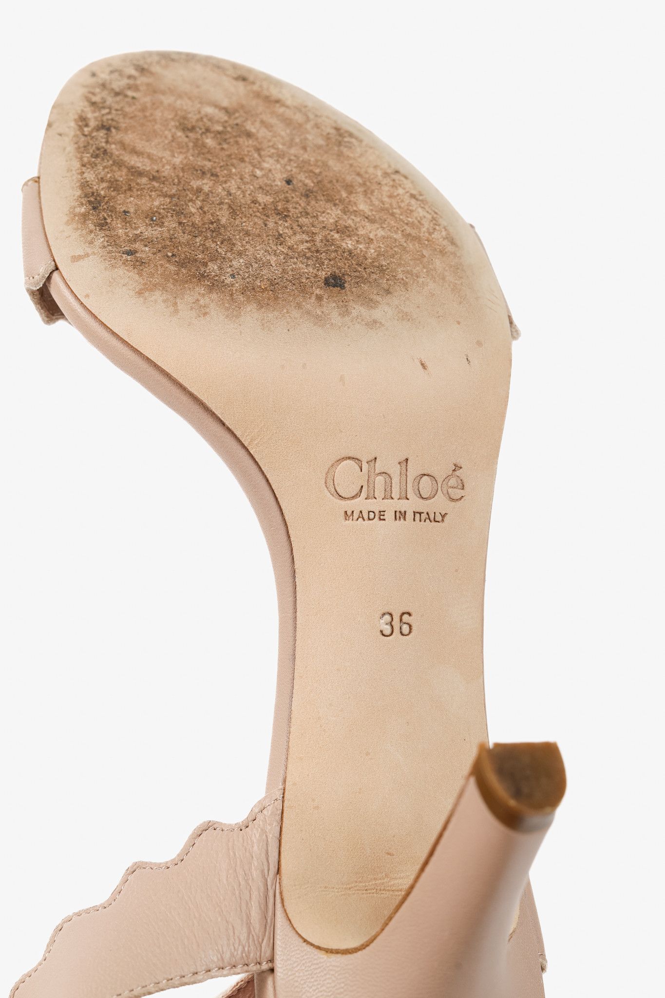 Chloe Chloe Lauren "Light Pastel" Nappa Leather Scalloped Sandals Size US 5.5 / IT 35.5 - 5 Thumbnail