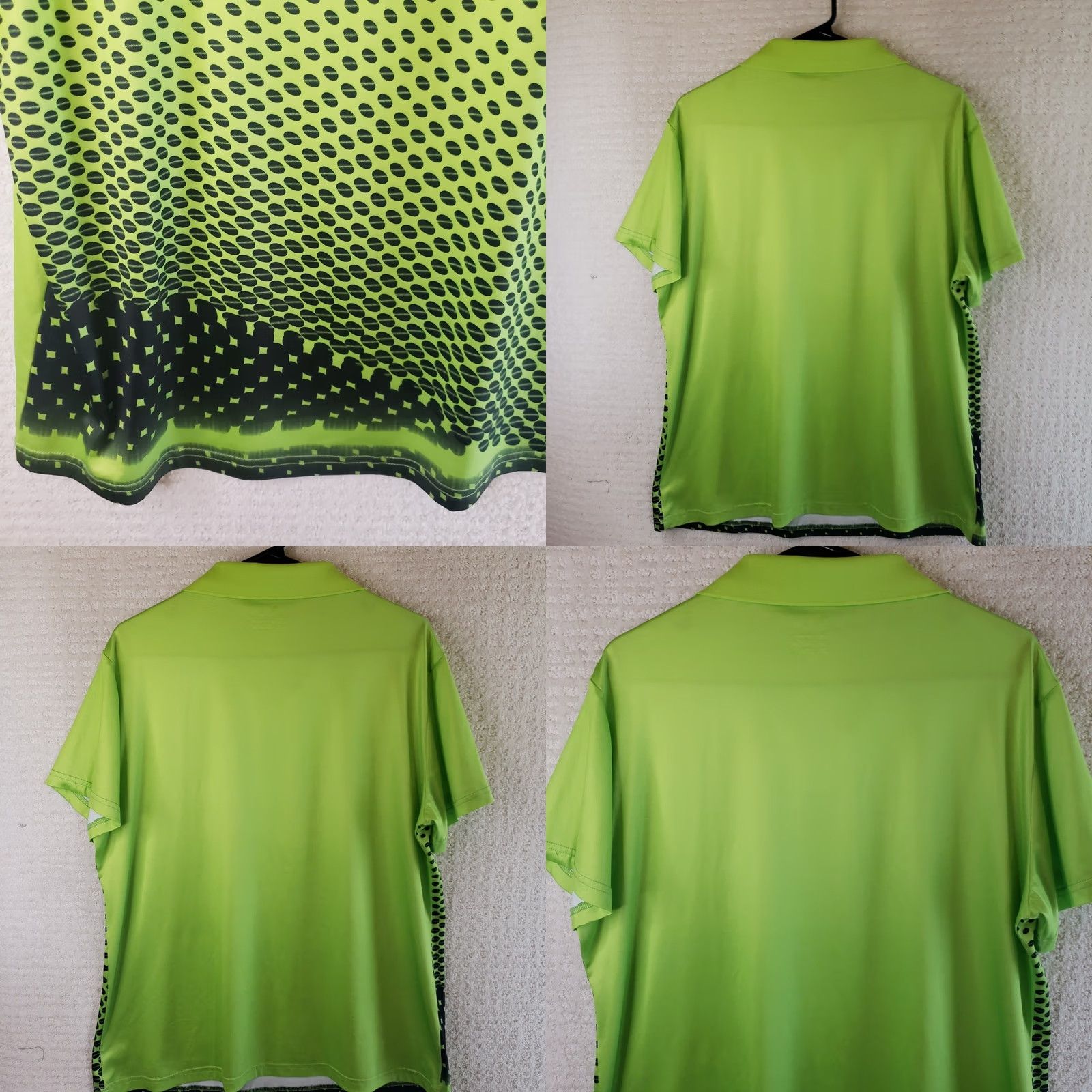 Vintage Speedrun J Geekwell Mens Polo Shirt XL Green Dot Pattern Sports Golfing Activewear Shirts Mens XL Green Size US XL / EU 56 / 4 - 8 Thumbnail