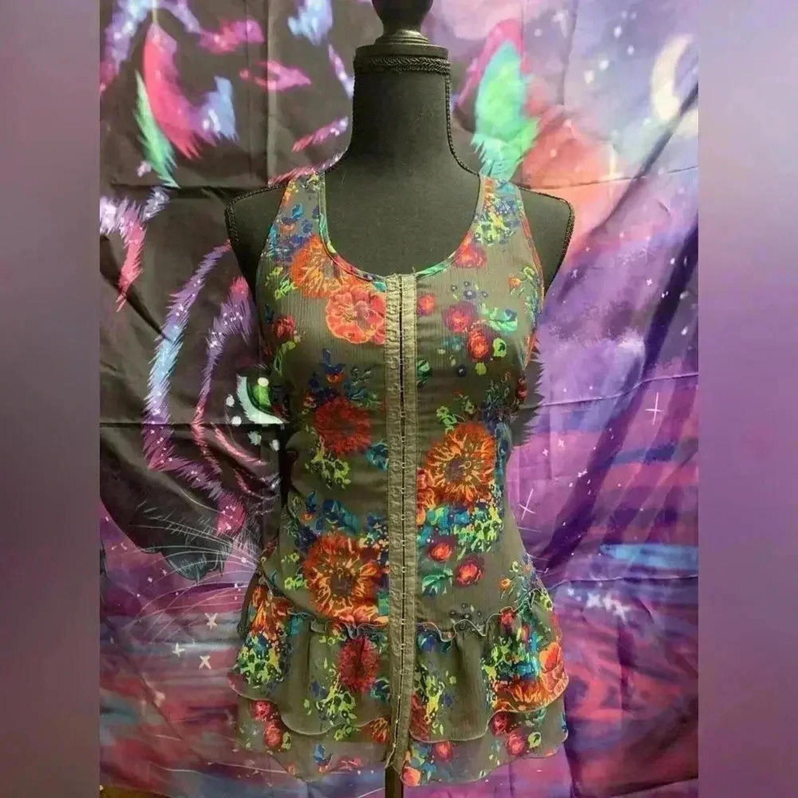 Decree Decree Floral Tank Top - Medium Size M / US 6-8 / IT 42-44 - 1 Thumbnail
