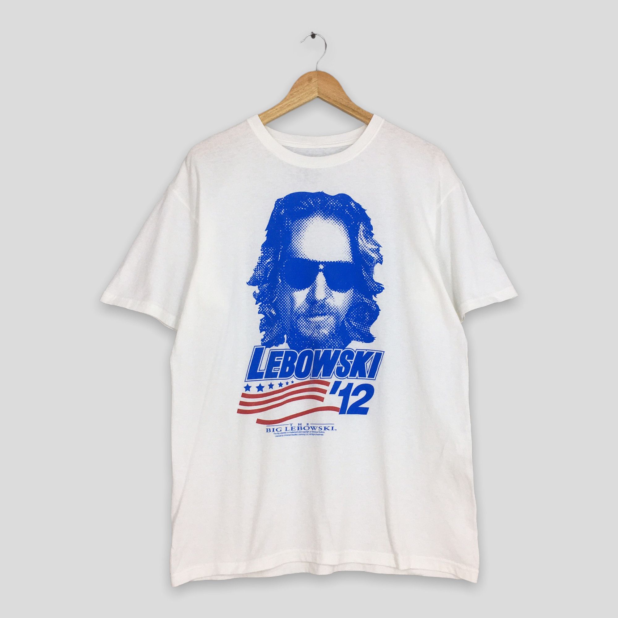 image of Vintage 1998 The Big Lebowski Movies Crime Tshirt Large in White, Men's
