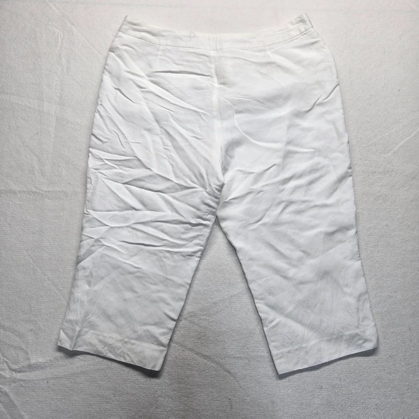 Vintage VINTAGE David N. Cropped Pants Woman 14 Ivory Linen Blend High Rise Front Pleated Zipper Cropped Cropped Pattern Solid Dress Pant Women Size 36" / US 14 / IT 50 - 7 Thumbnail