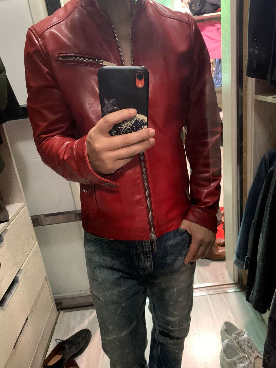 Dsquared2 dsquared2 classic red leather jacket size 46 Size US M / EU 48-50 / 2 - 1 Thumbnail