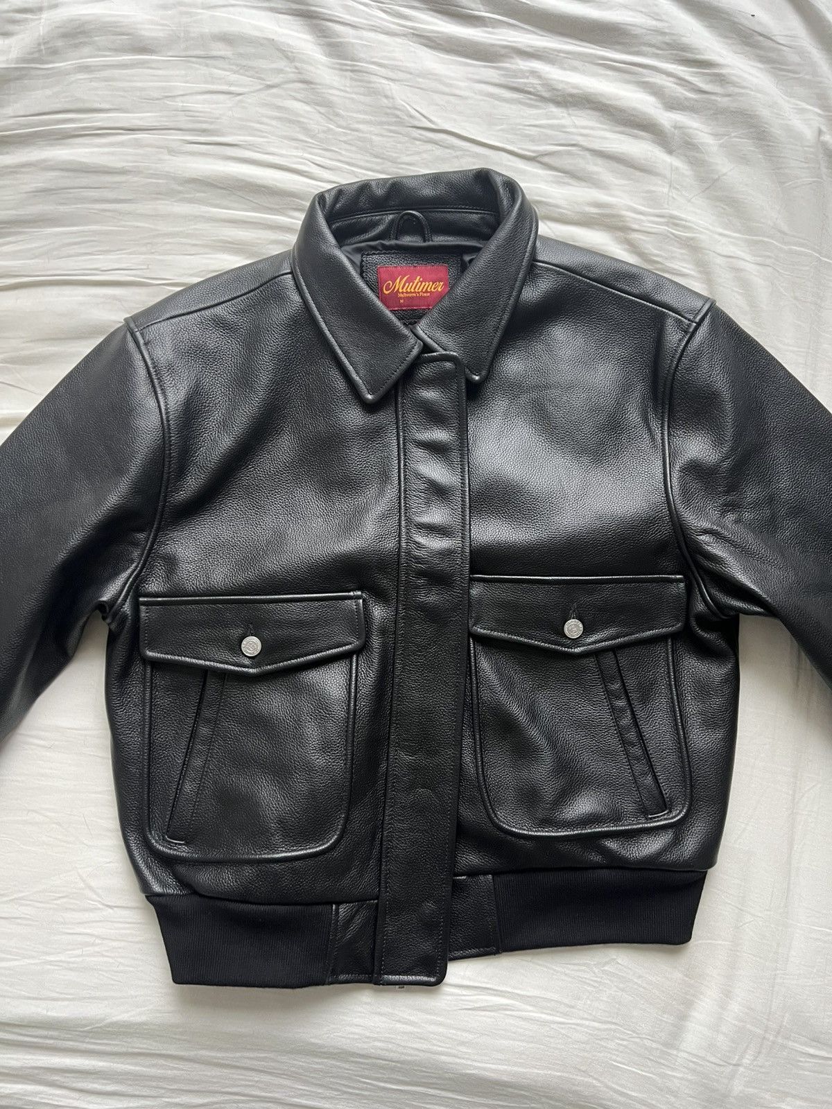 Mutimer leather bomber jacket Flight Jacket (Midnight) | Black